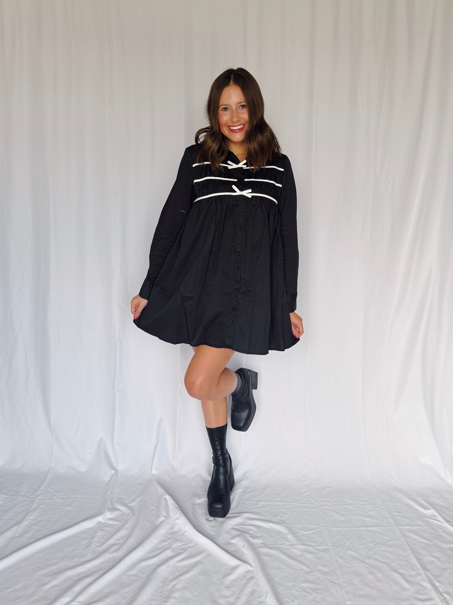 Darling Days Bow Button Down Dress