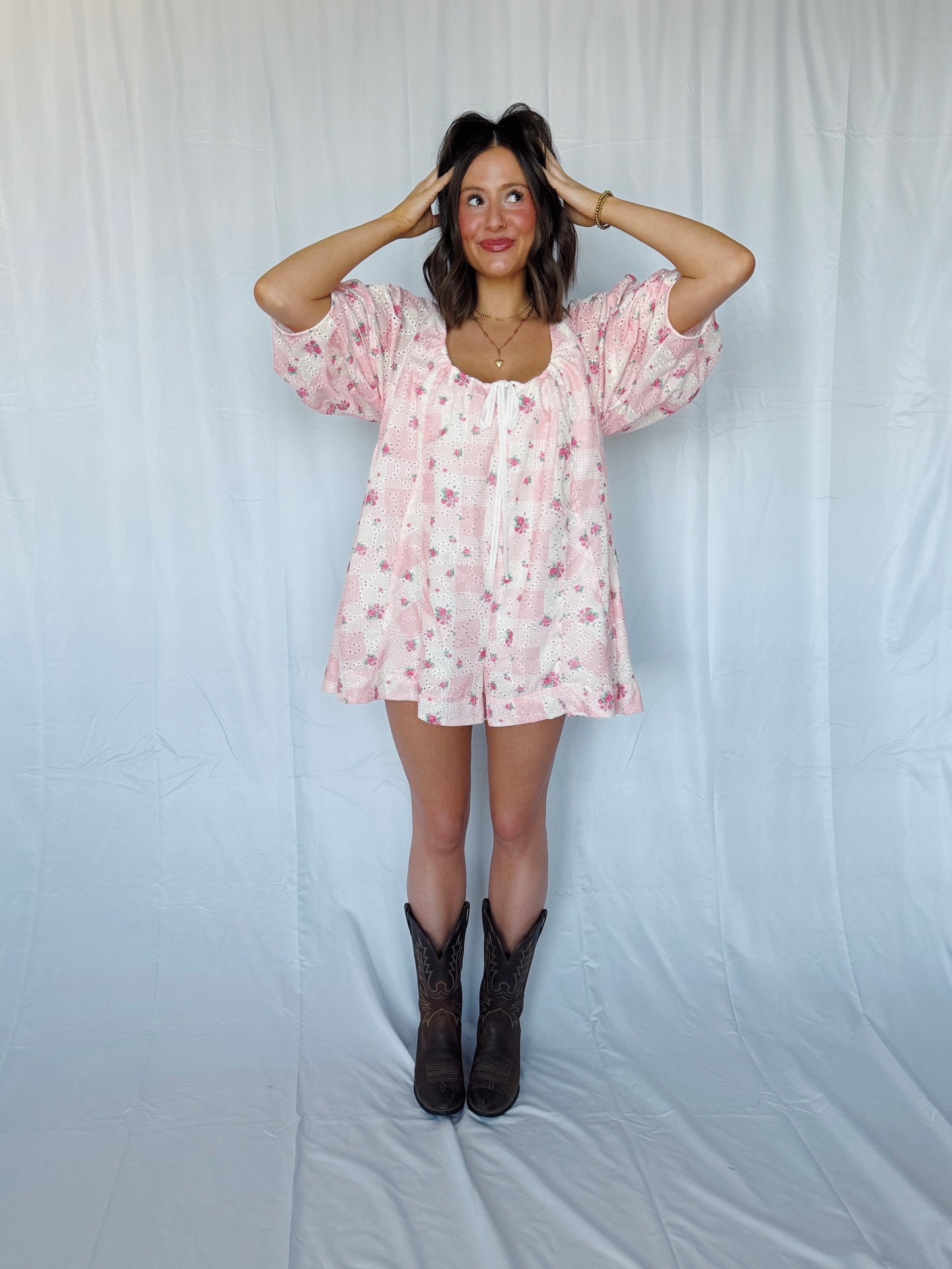 Spring Fling Floral Eyelet Romper
