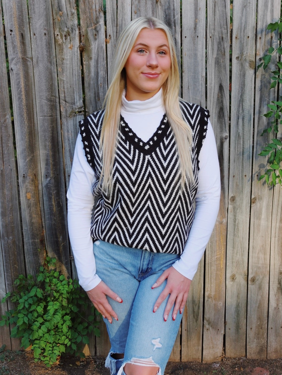 Yin and Yang Chevron Sweater Vest