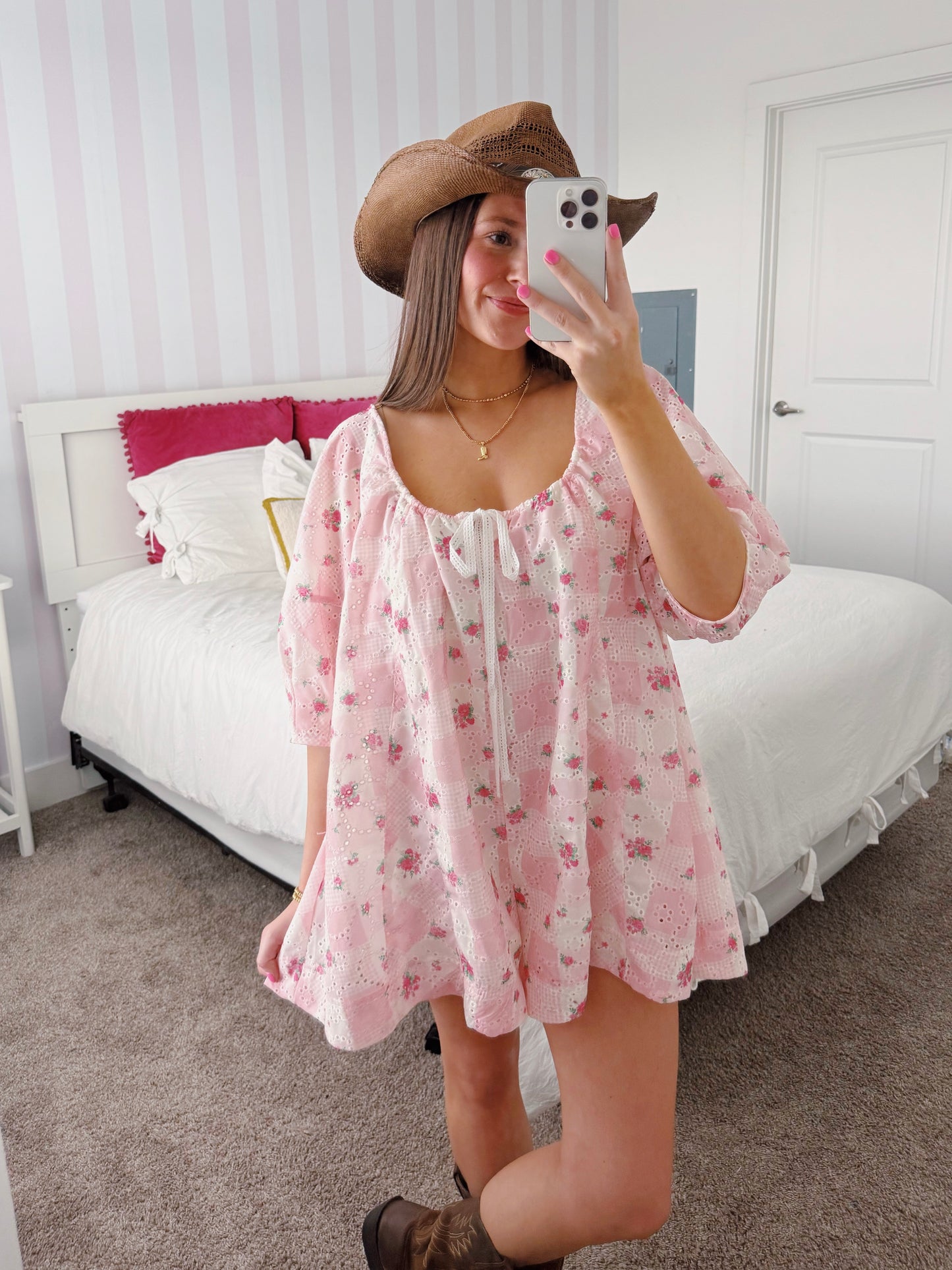Spring Fling Floral Eyelet Romper