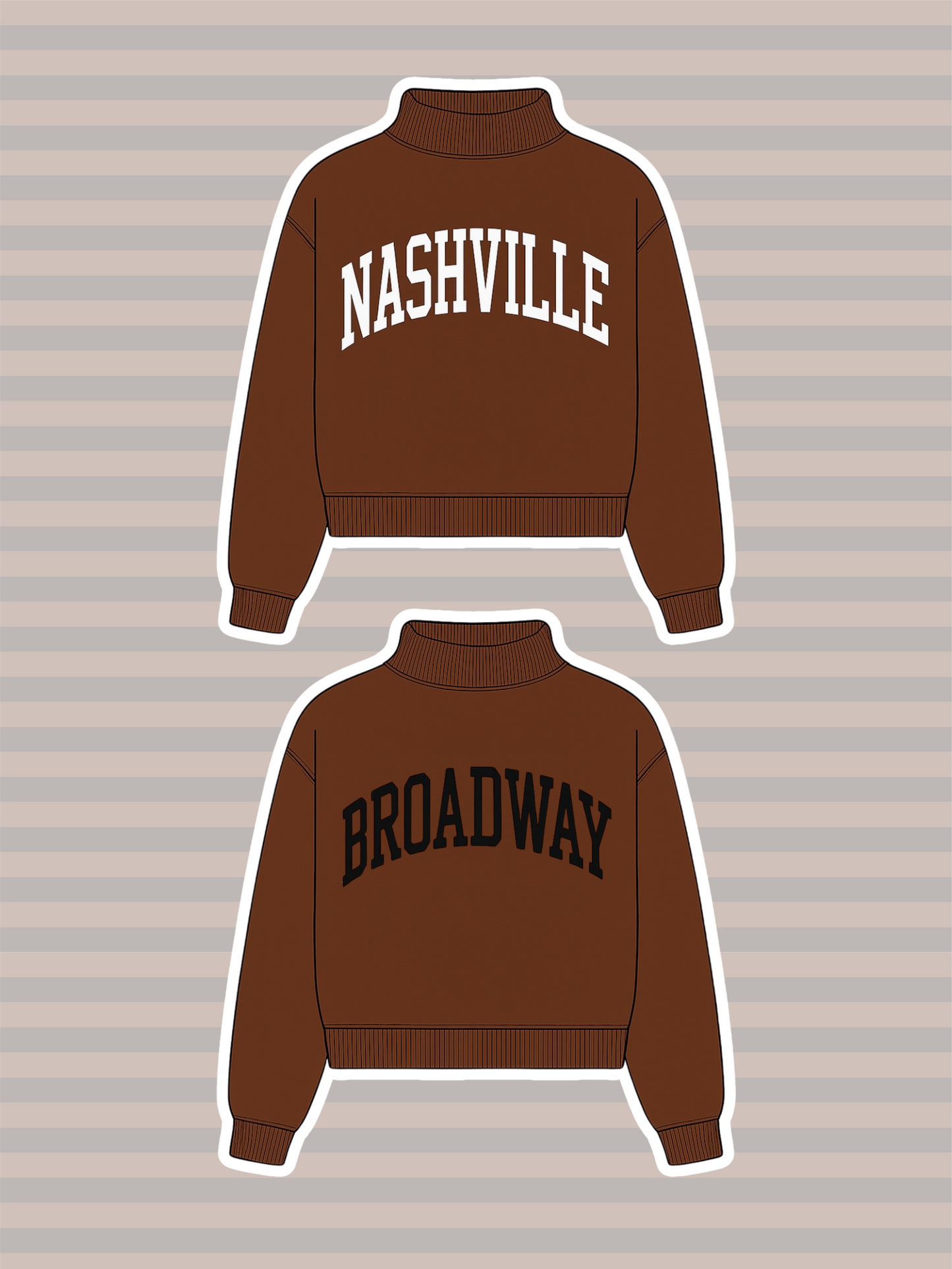 Nashville/Broadway Reversible Mock Neck Sweatshirt