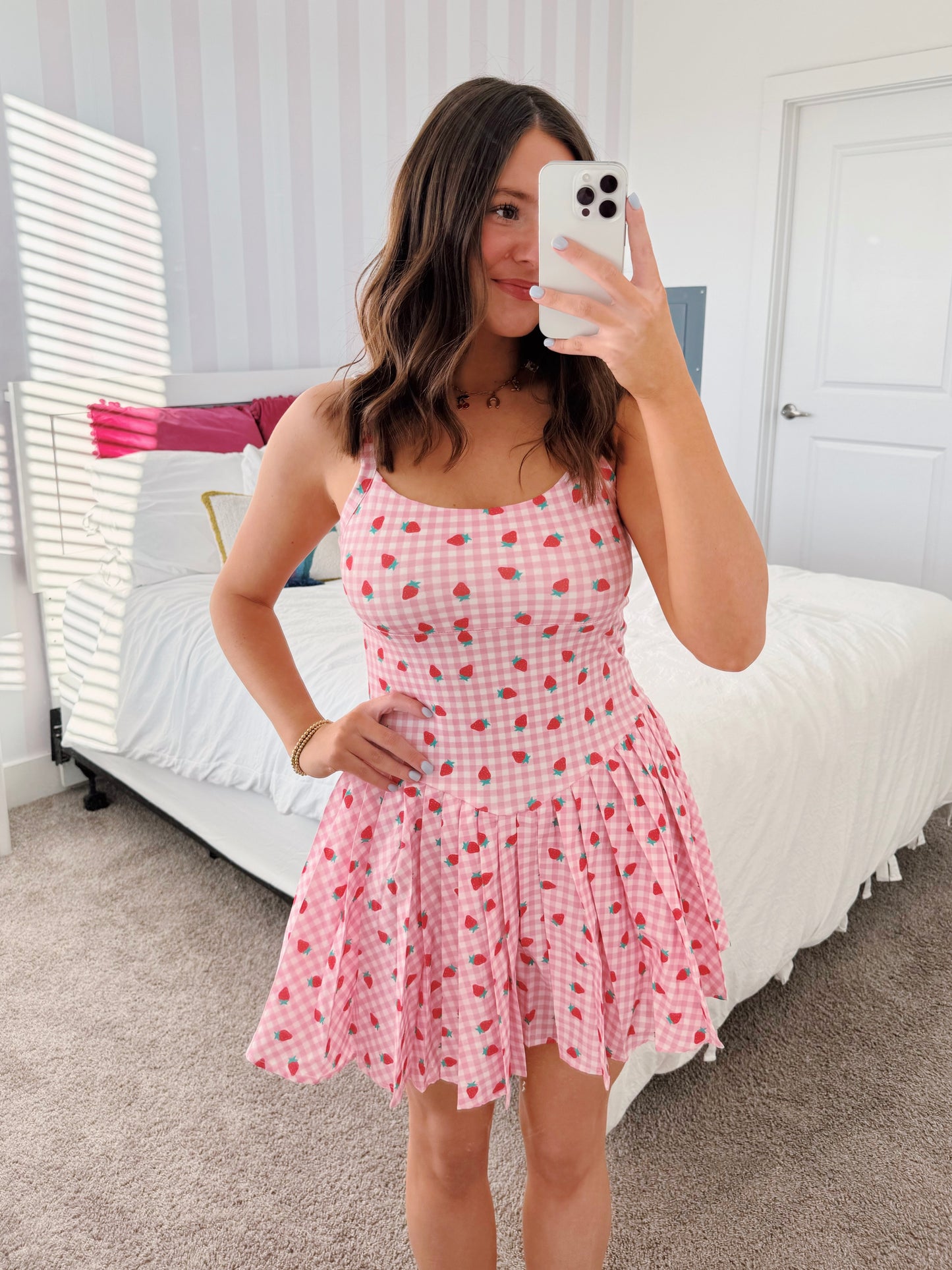 Tutti Frutti Strawberry Athletic Romper Dress