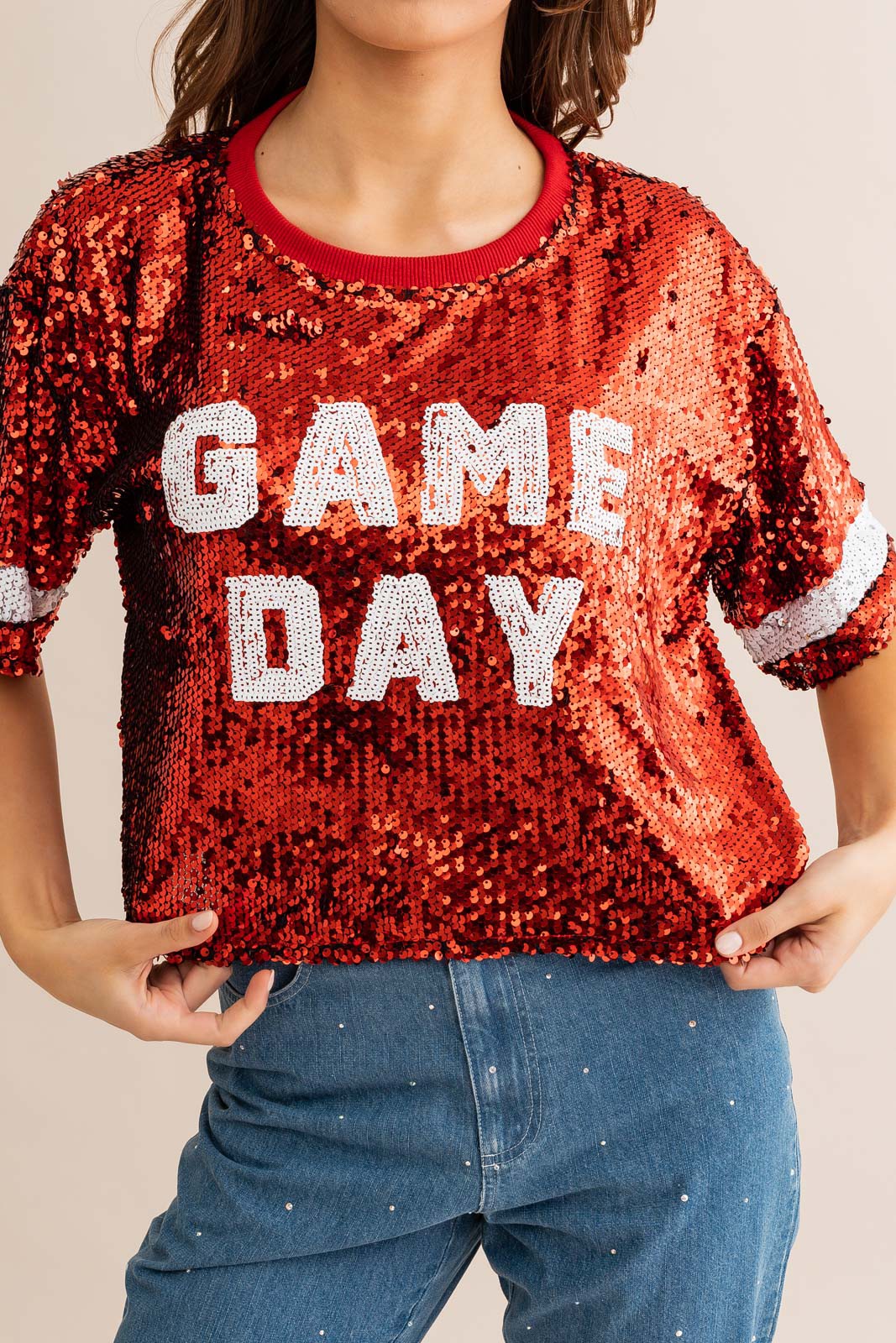Gameday Everyday Sequin Cropped Tee