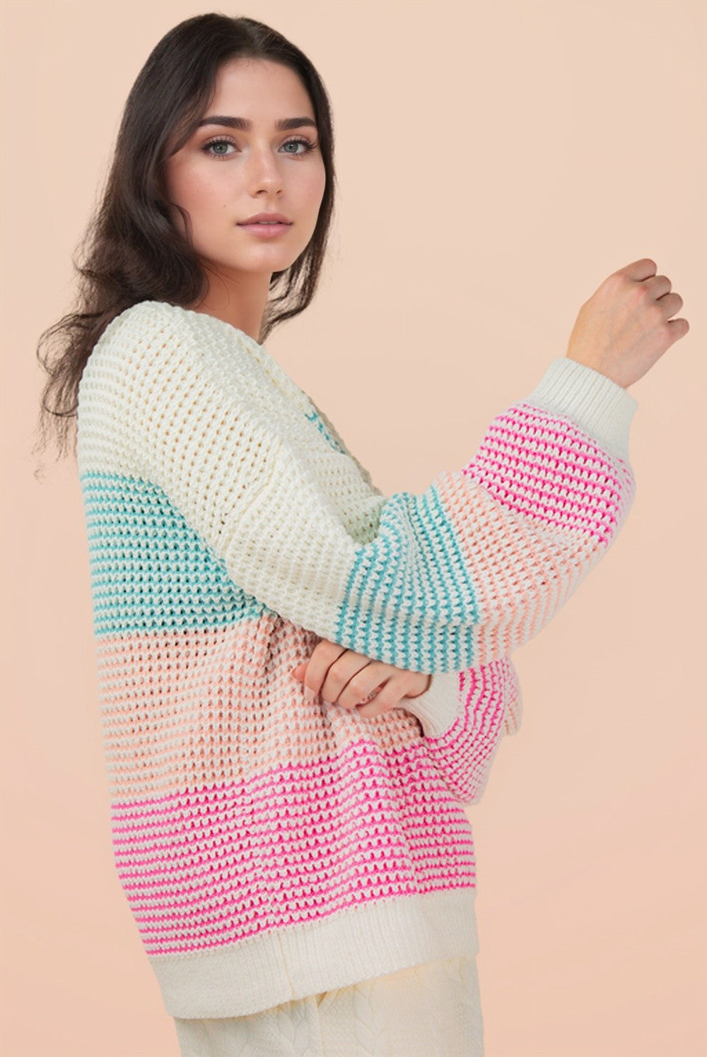 PREORDER: Starburst Colorblock Striped Sweater