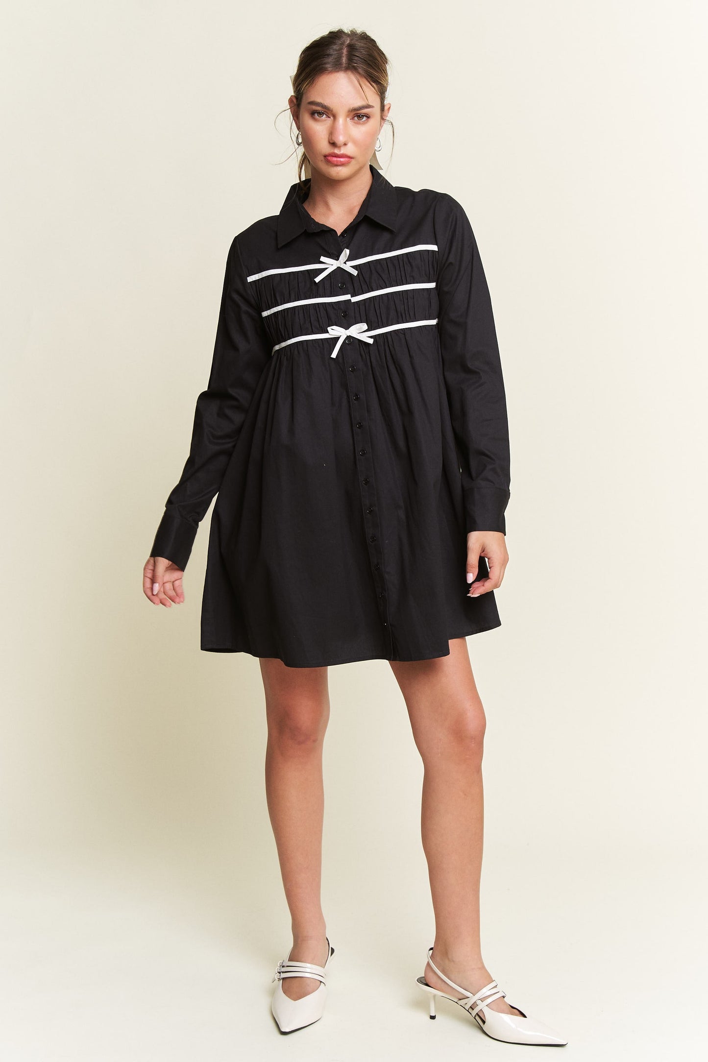 Darling Days Bow Button Down Dress