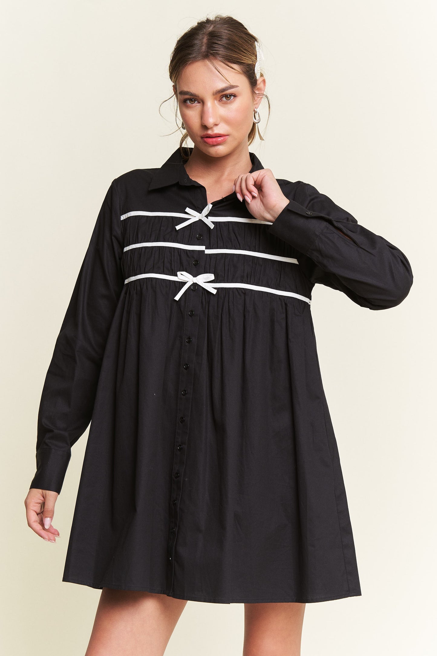 Darling Days Bow Button Down Dress