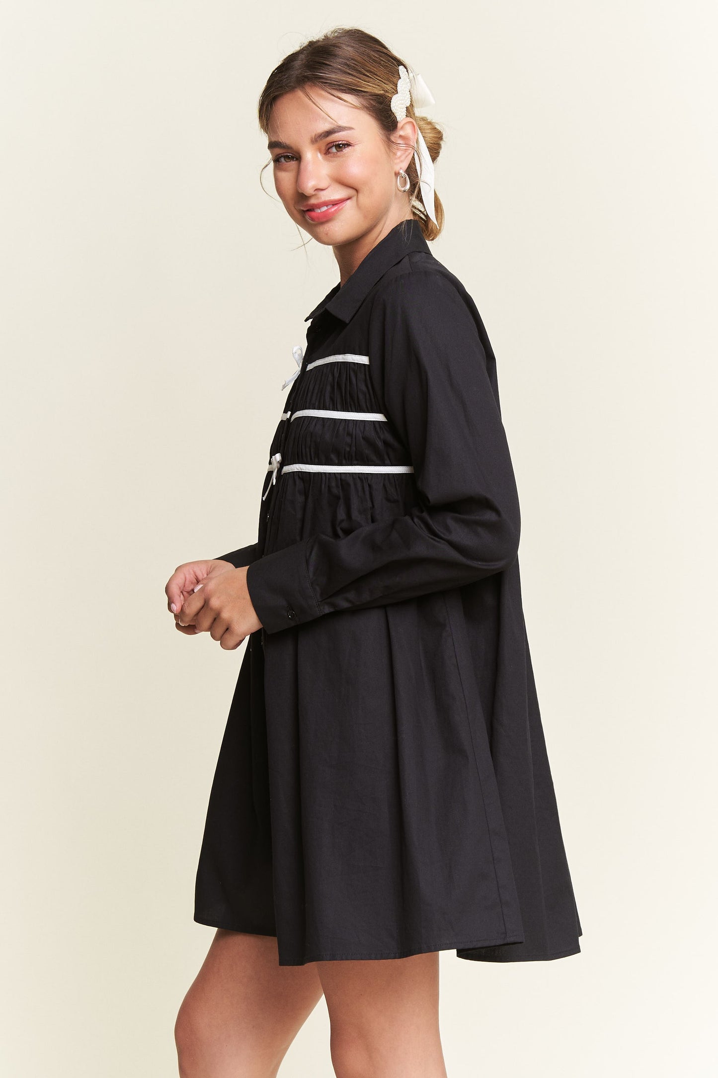 Darling Days Bow Button Down Dress