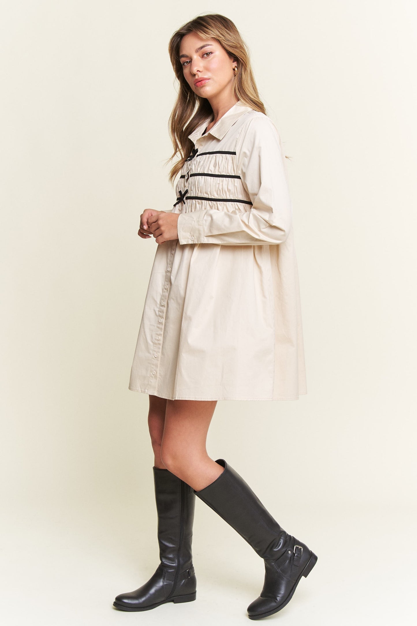 Darling Days Bow Button Down Dress
