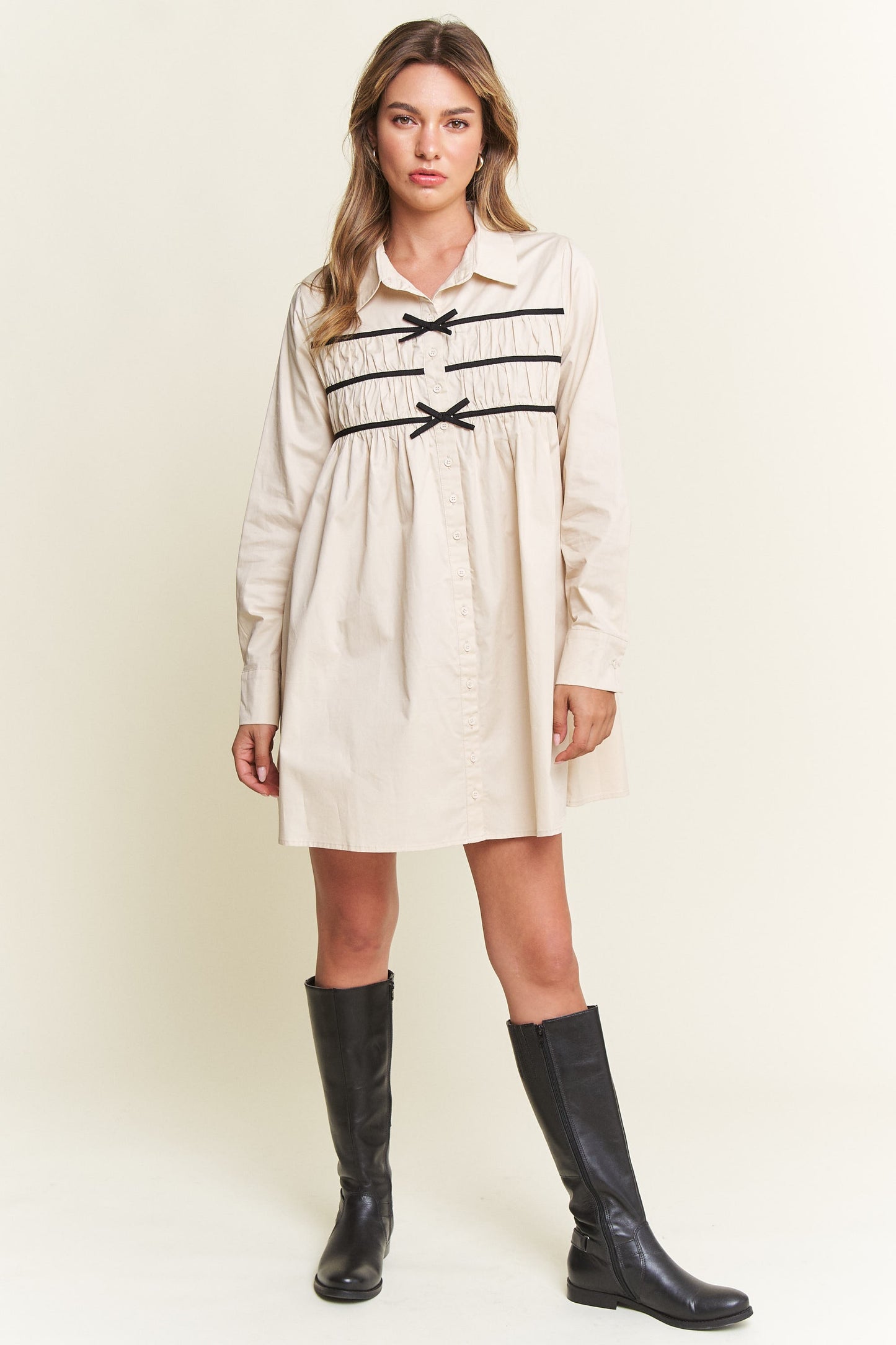 Darling Days Bow Button Down Dress