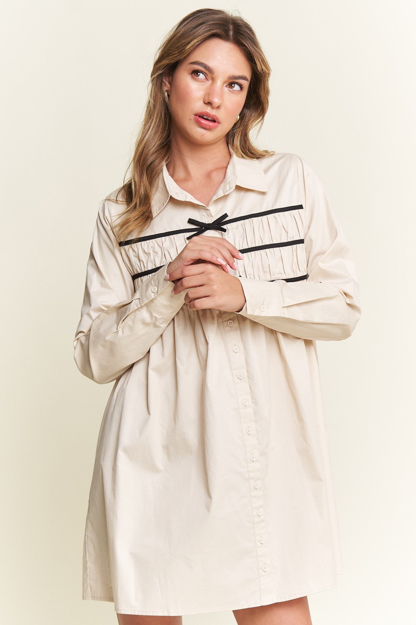 Darling Days Bow Button Down Dress