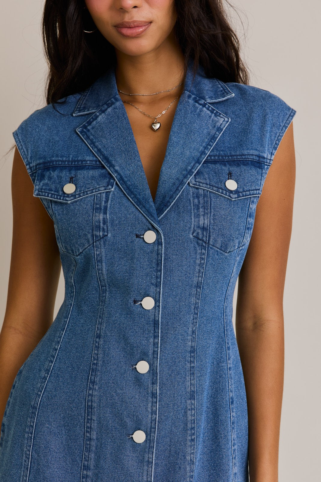 Oklahoma Smokeshow Denim Button Down Dress