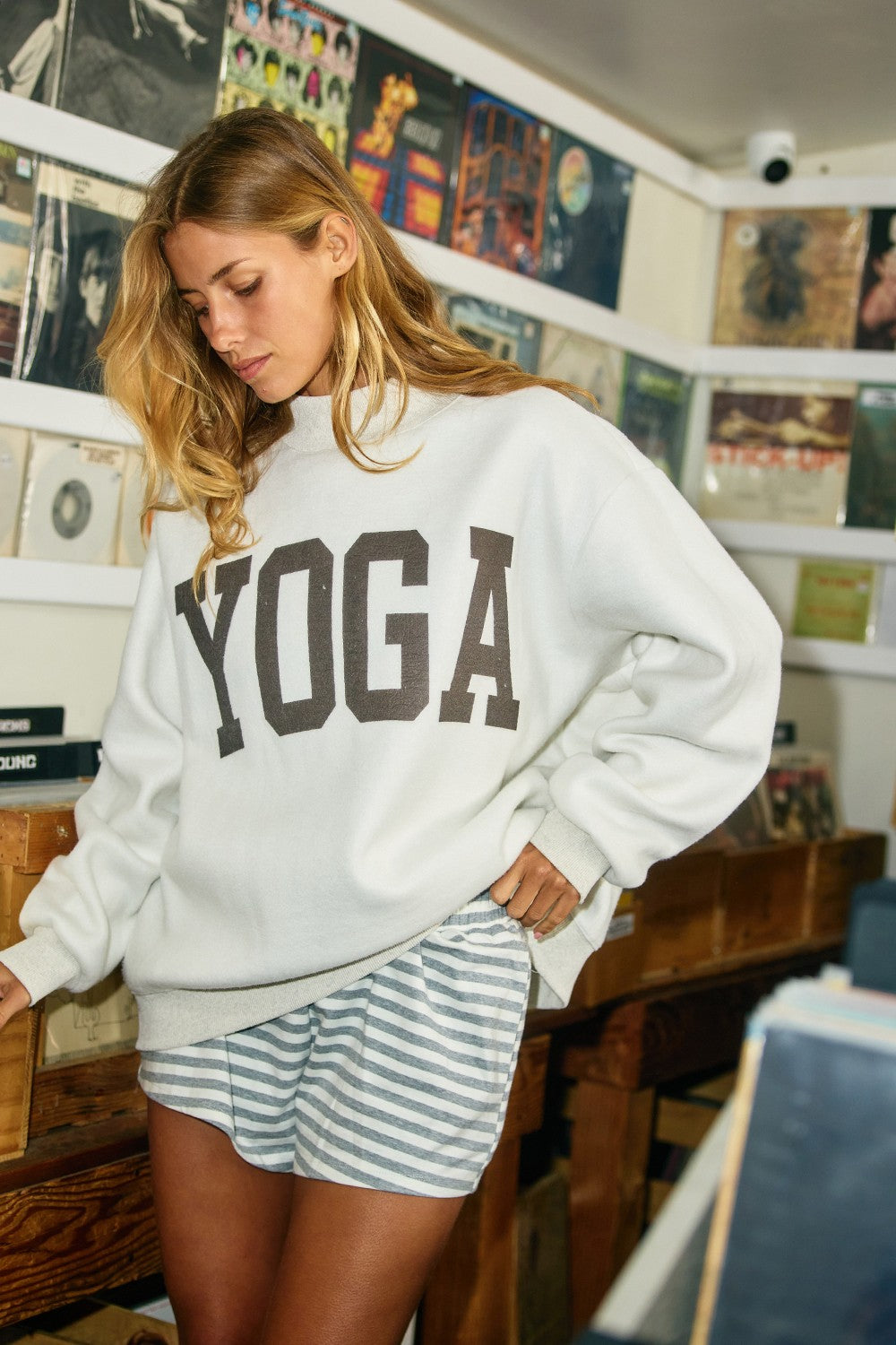 Pilates/Yoga Reversible Mock Neck Sweatshirt