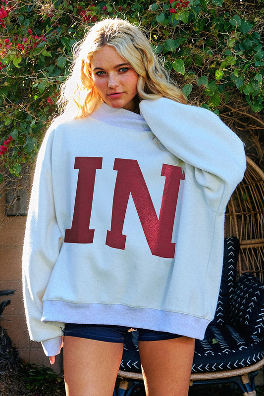 PREORDER: Indiana Reversible Mock Neck Sweatshirt (EST. SHIP DATE: 2/13)