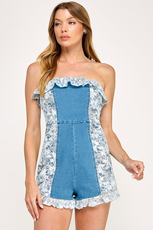 Head Over Boots Denim Romper