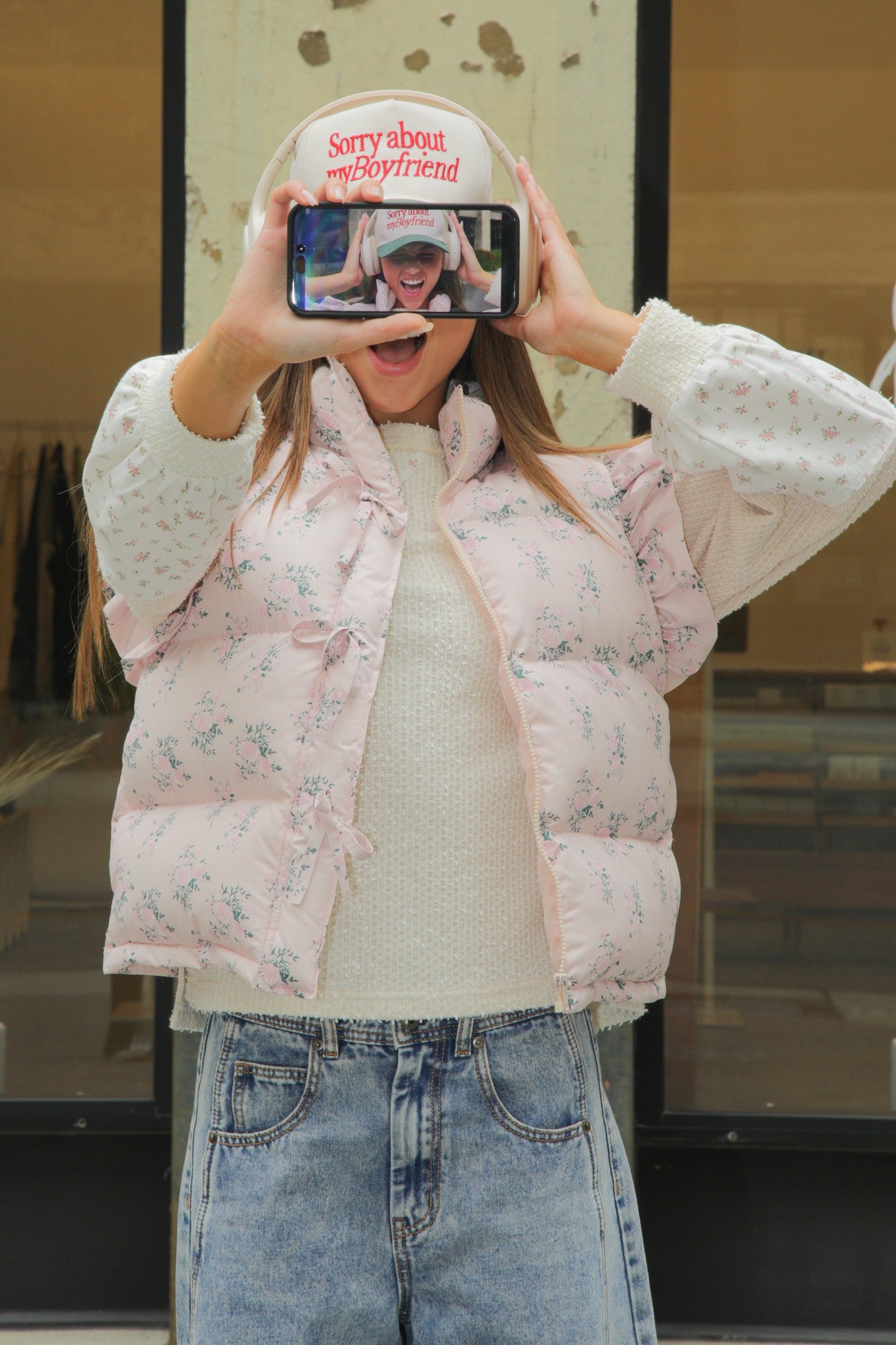 Sweet Pea Floral Puffer Vest