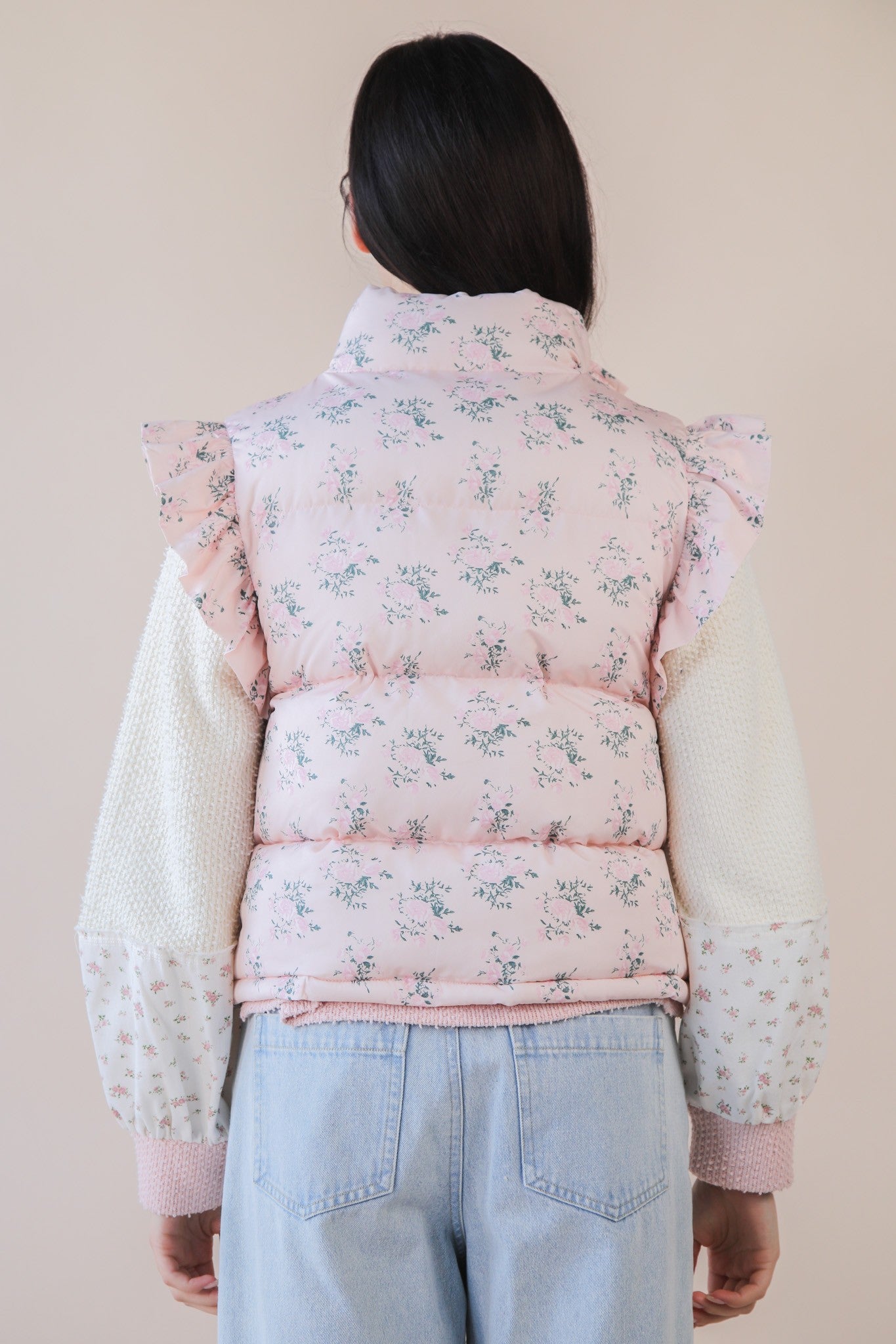Sweet Pea Floral Puffer Vest