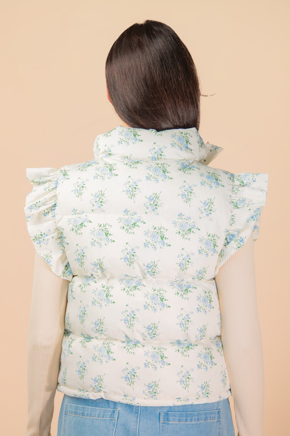 Sweet Pea Floral Puffer Vest