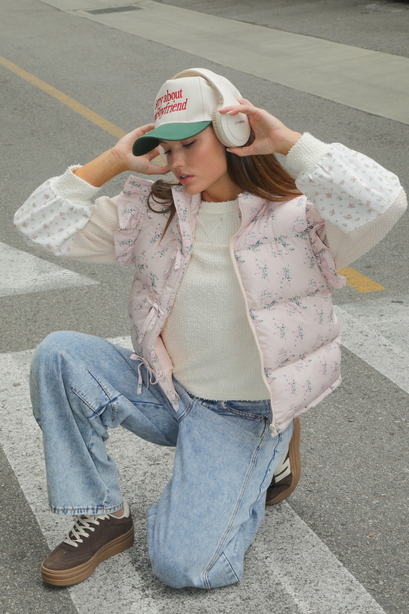 Sweet Pea Floral Puffer Vest