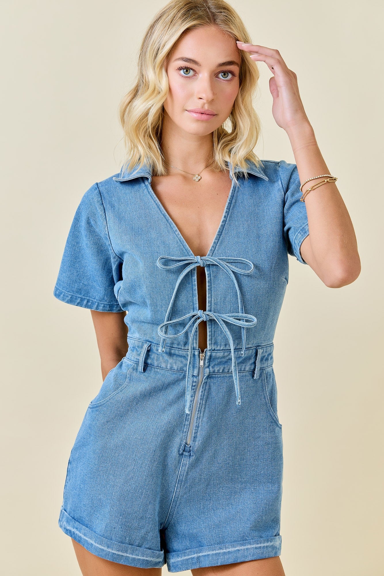 Hoedown Throwdown Denim Romper