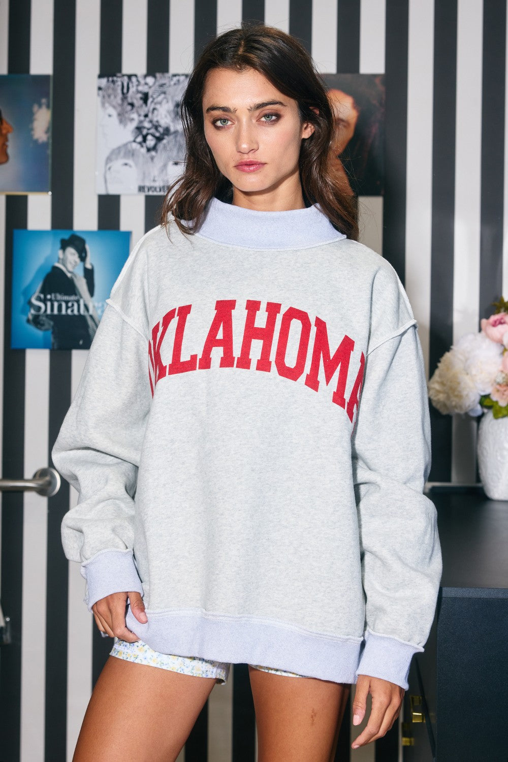 PREORDER: Oklahoma Reversible Mock Neck Sweatshirt