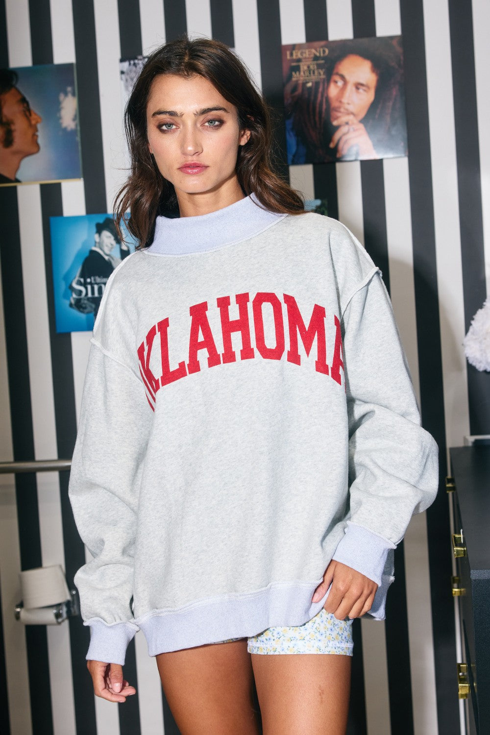 PREORDER: Oklahoma Reversible Mock Neck Sweatshirt