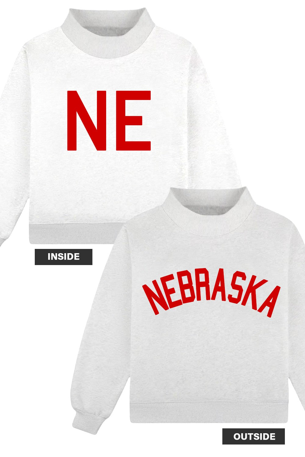 Nebraska Reversible Mock Neck Sweatshirt
