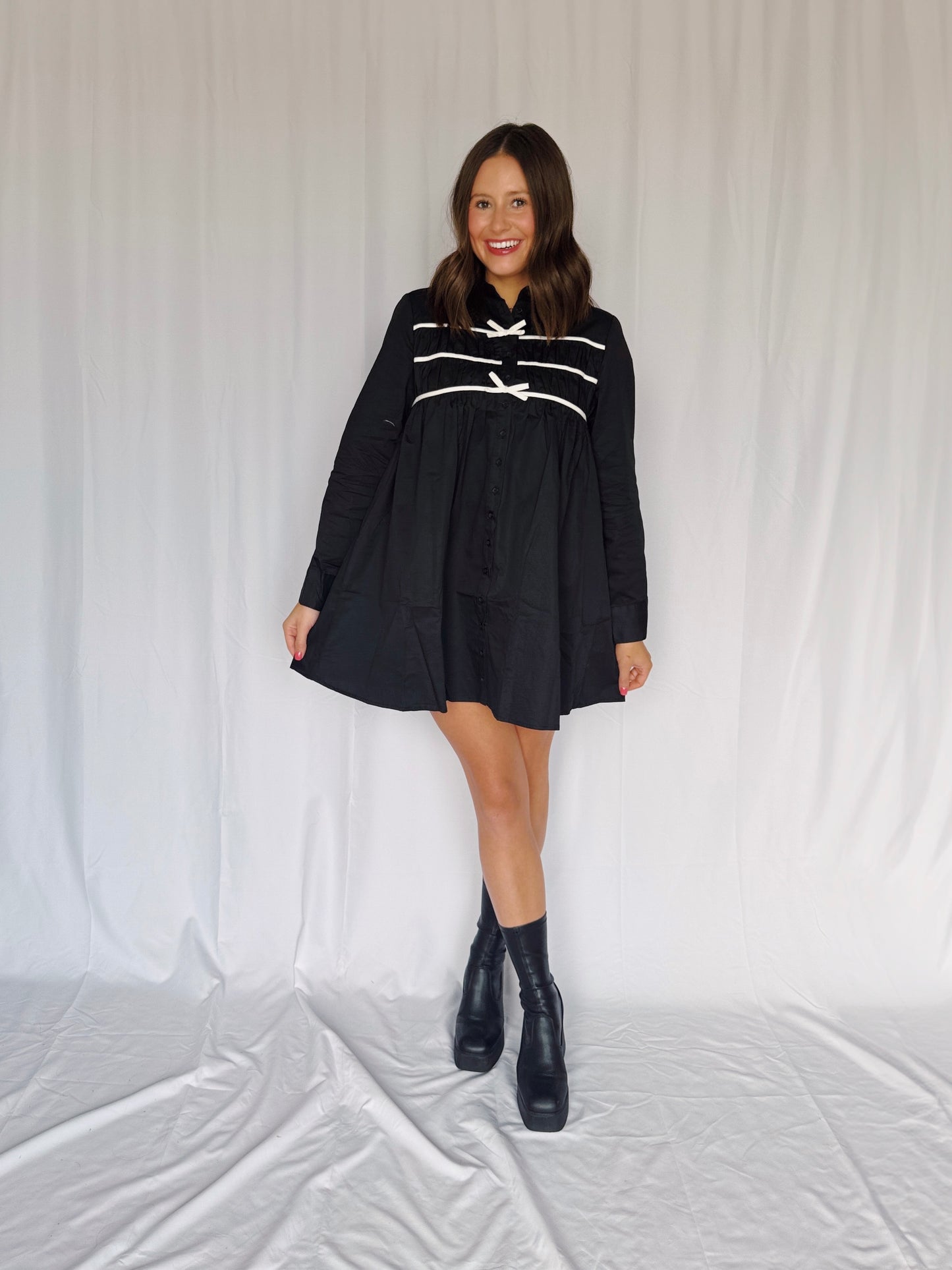 Darling Days Bow Button Down Dress