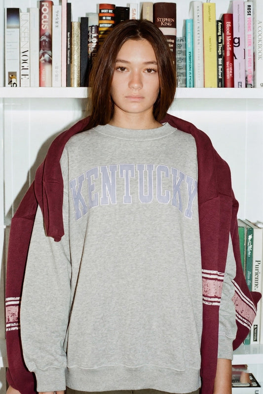 PREORDER: Pinstripe Embroidered Kentucky Mock Neck Sweatshirt (EARLY AUGUST)