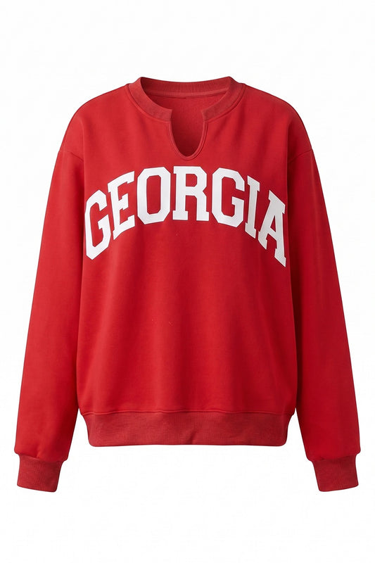 PREORDER: Georgia/GA Reversible Split Neck Sweatshirt (LATE AUGUST)