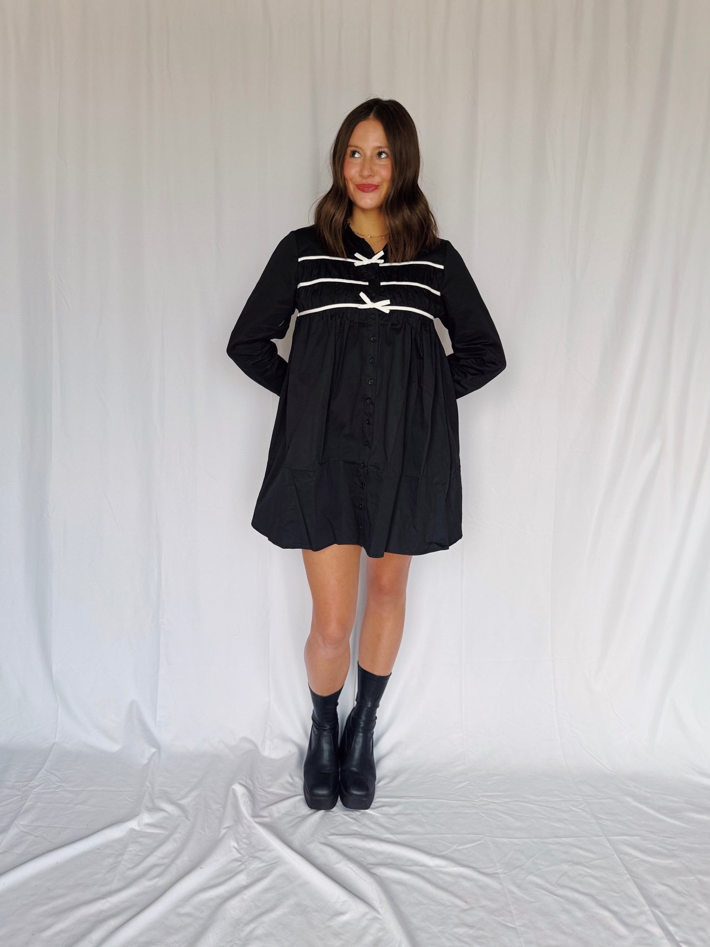 Darling Days Bow Button Down Dress