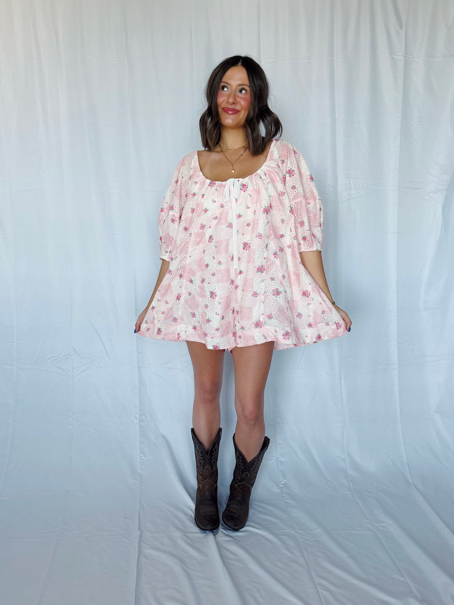 Spring Fling Floral Eyelet Romper