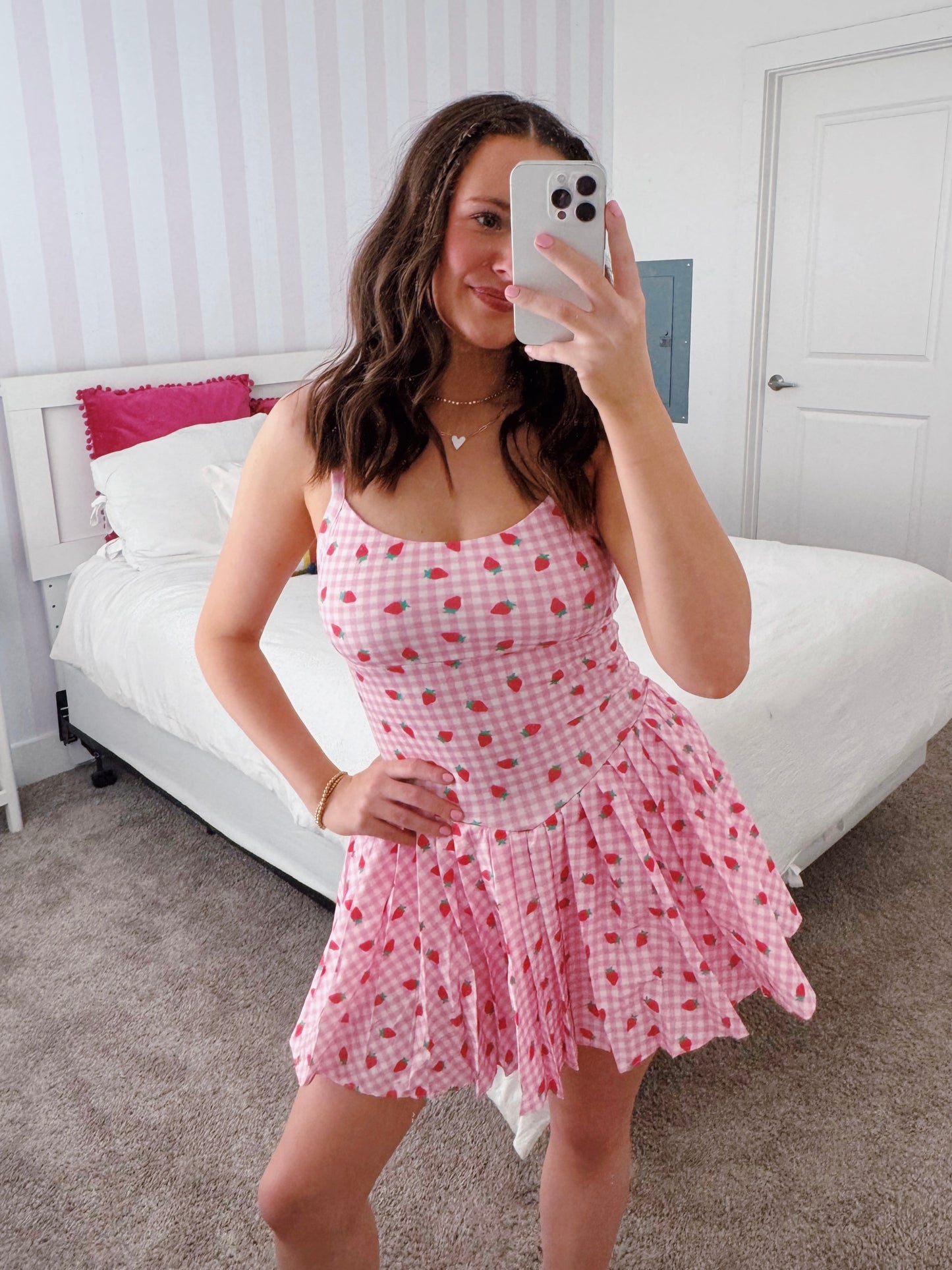 Tutti Frutti Strawberry Athletic Romper Dress