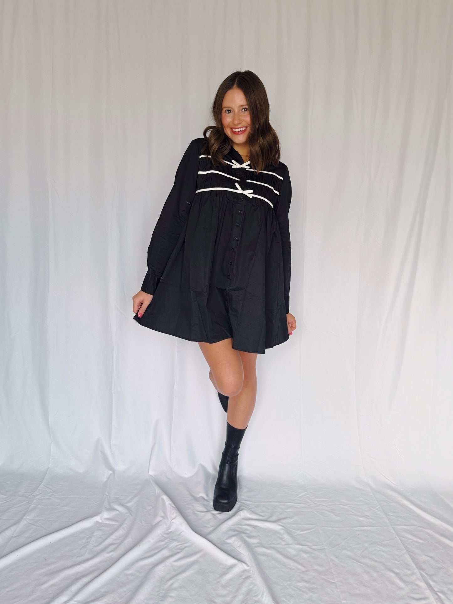 Darling Days Bow Button Down Dress