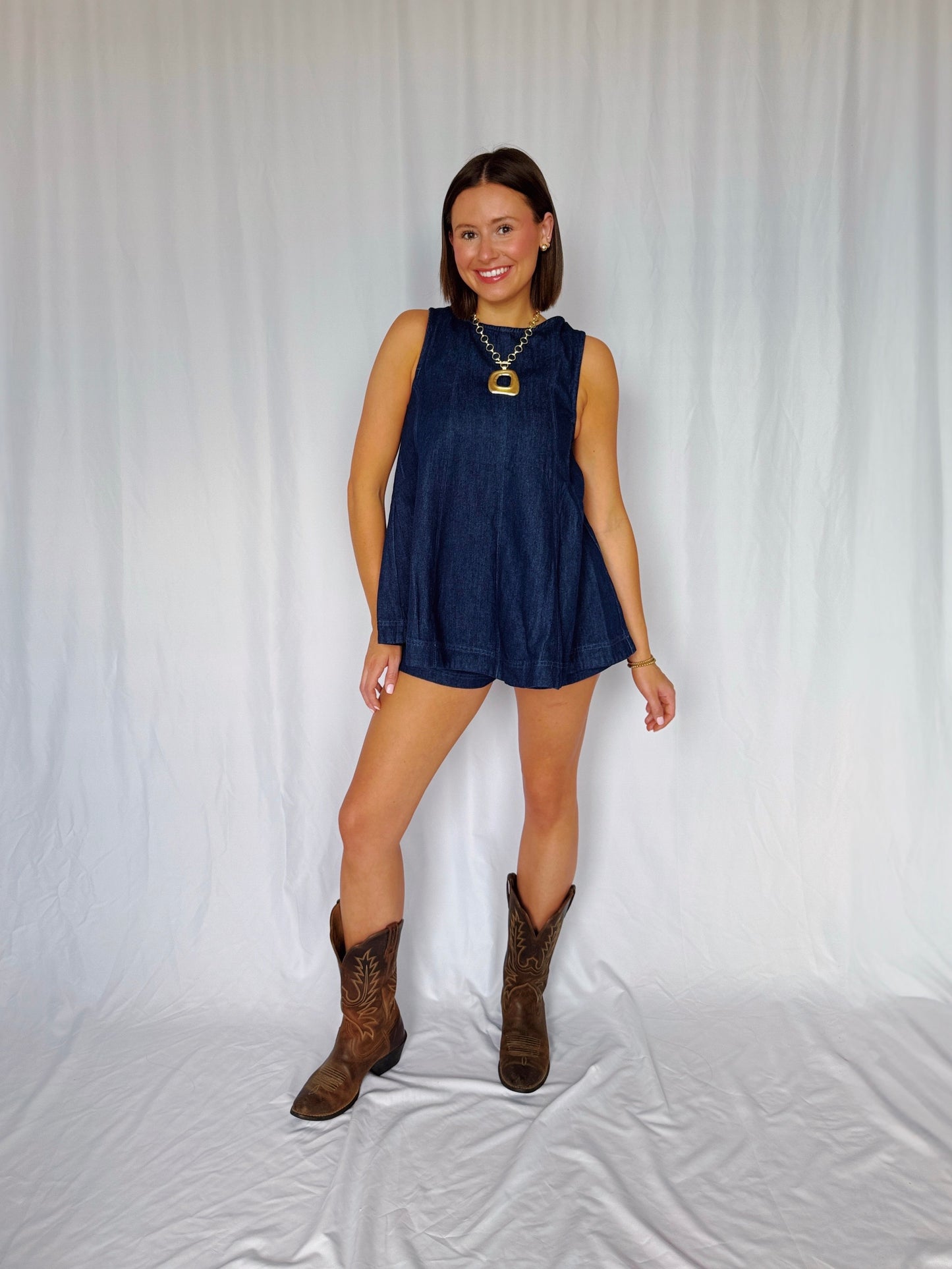 Desert Breeze Denim Top & Shorts Set