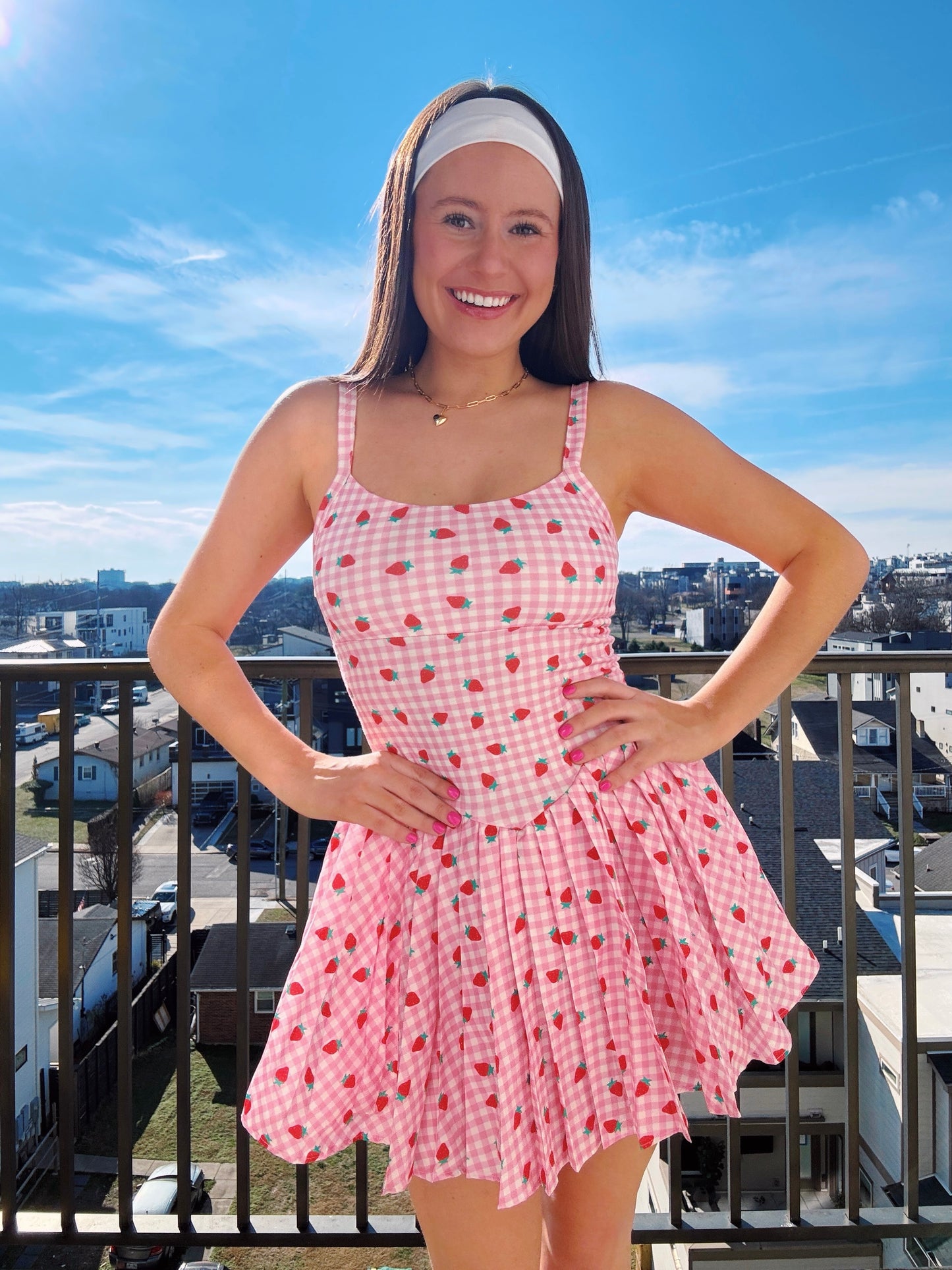Tutti Frutti Strawberry Athletic Romper Dress