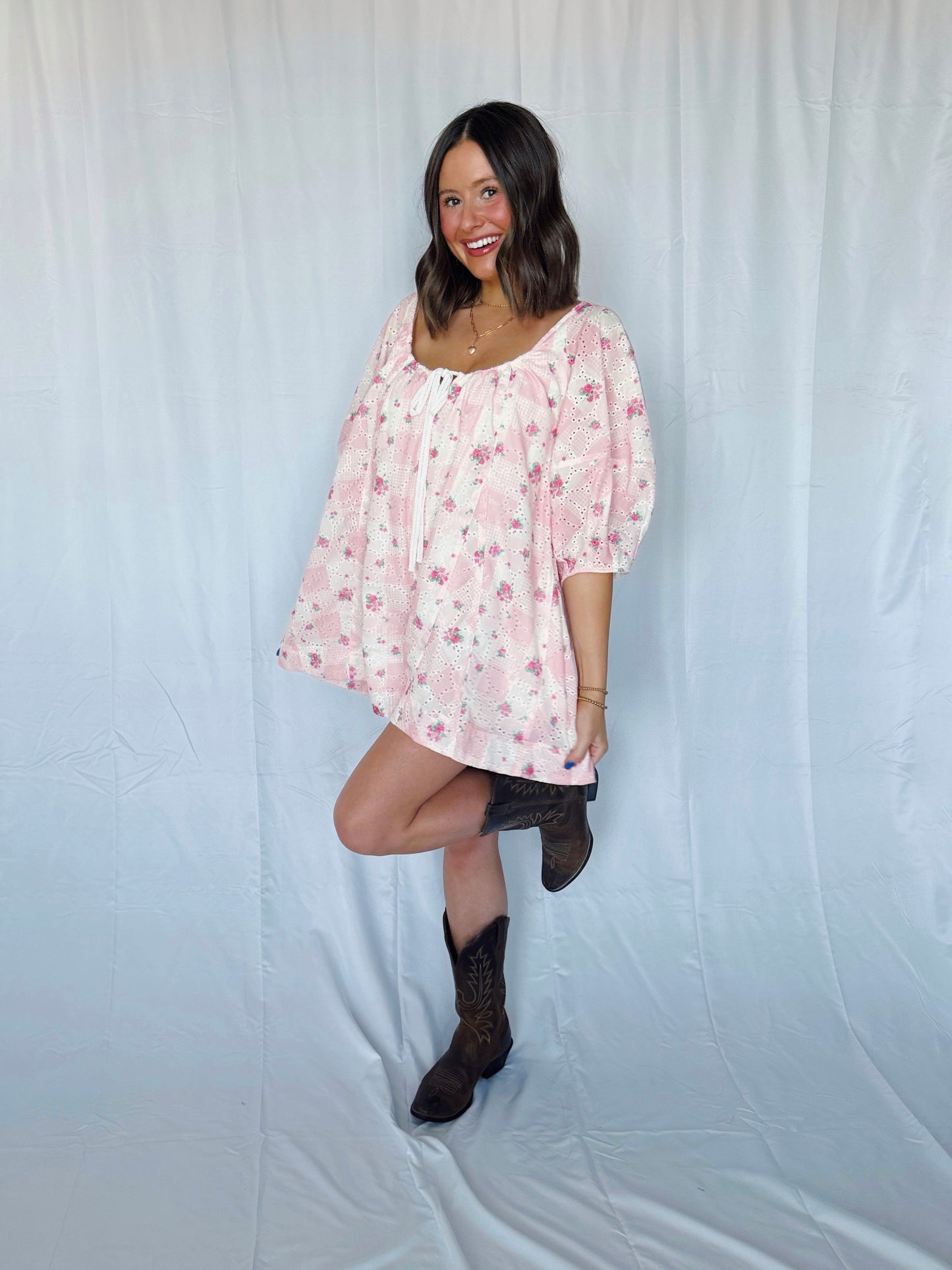 Spring Fling Floral Eyelet Romper