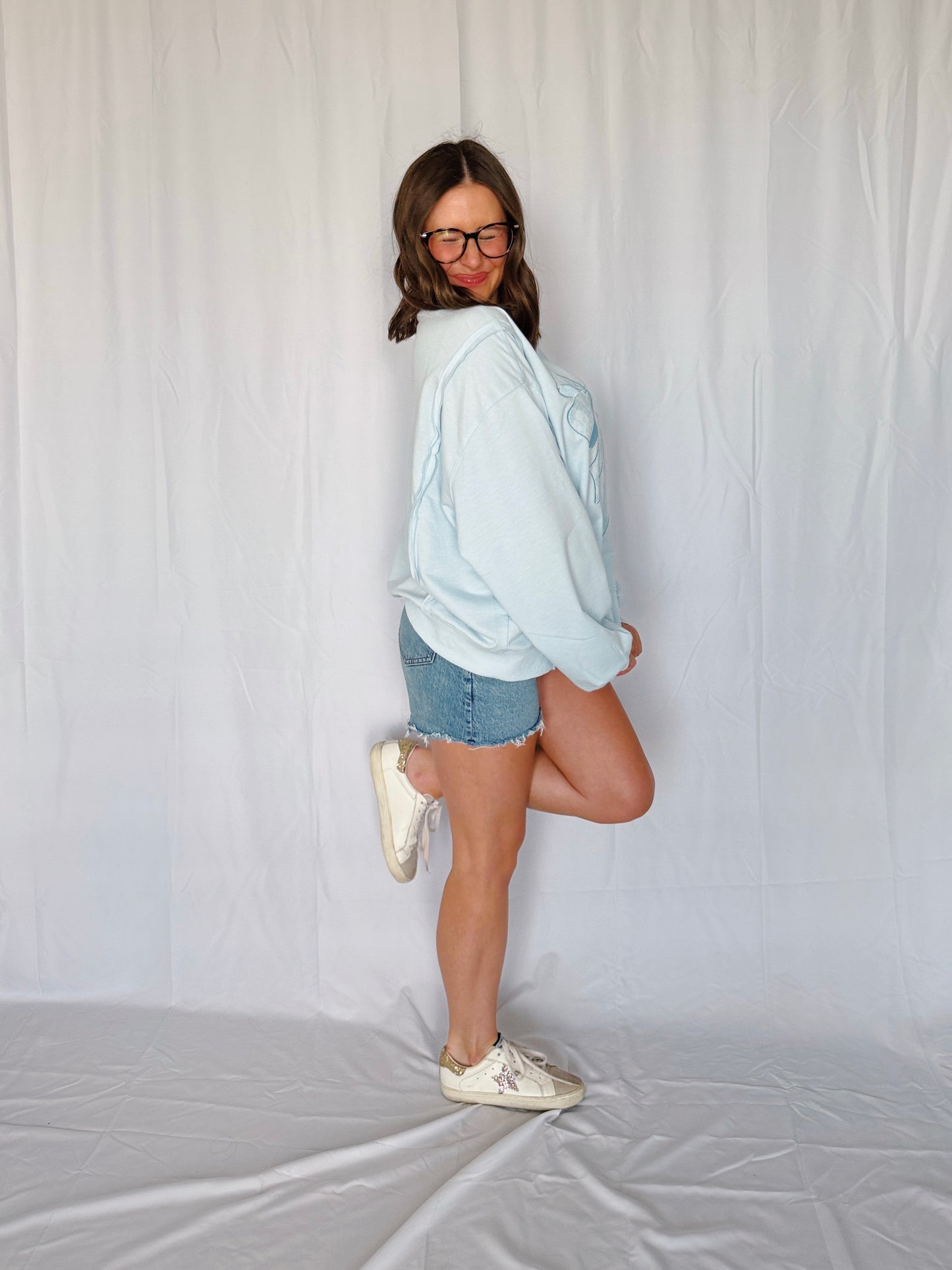 Dancing Through Life Lace Bow Sweatshirt