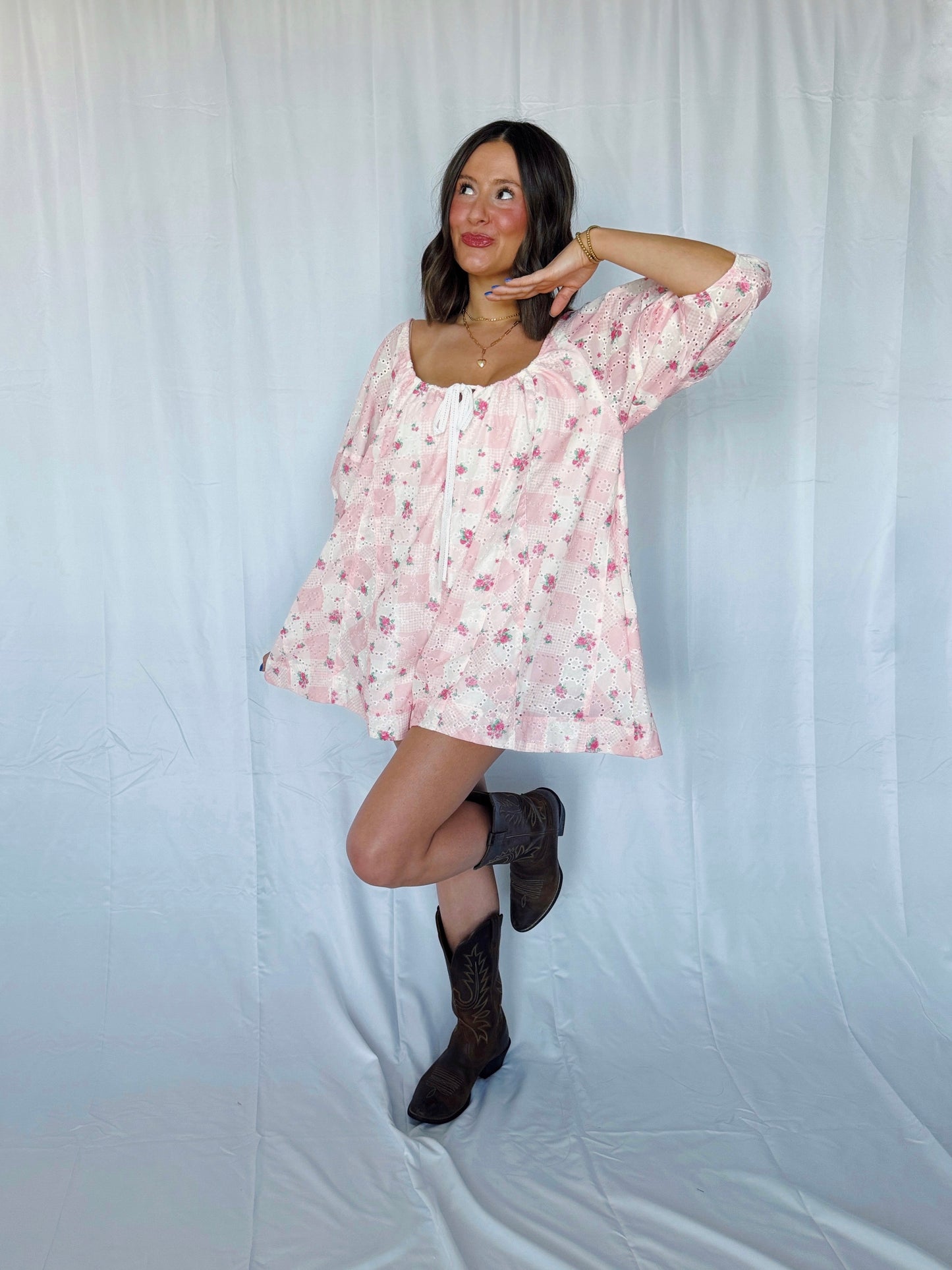 Spring Fling Floral Eyelet Romper