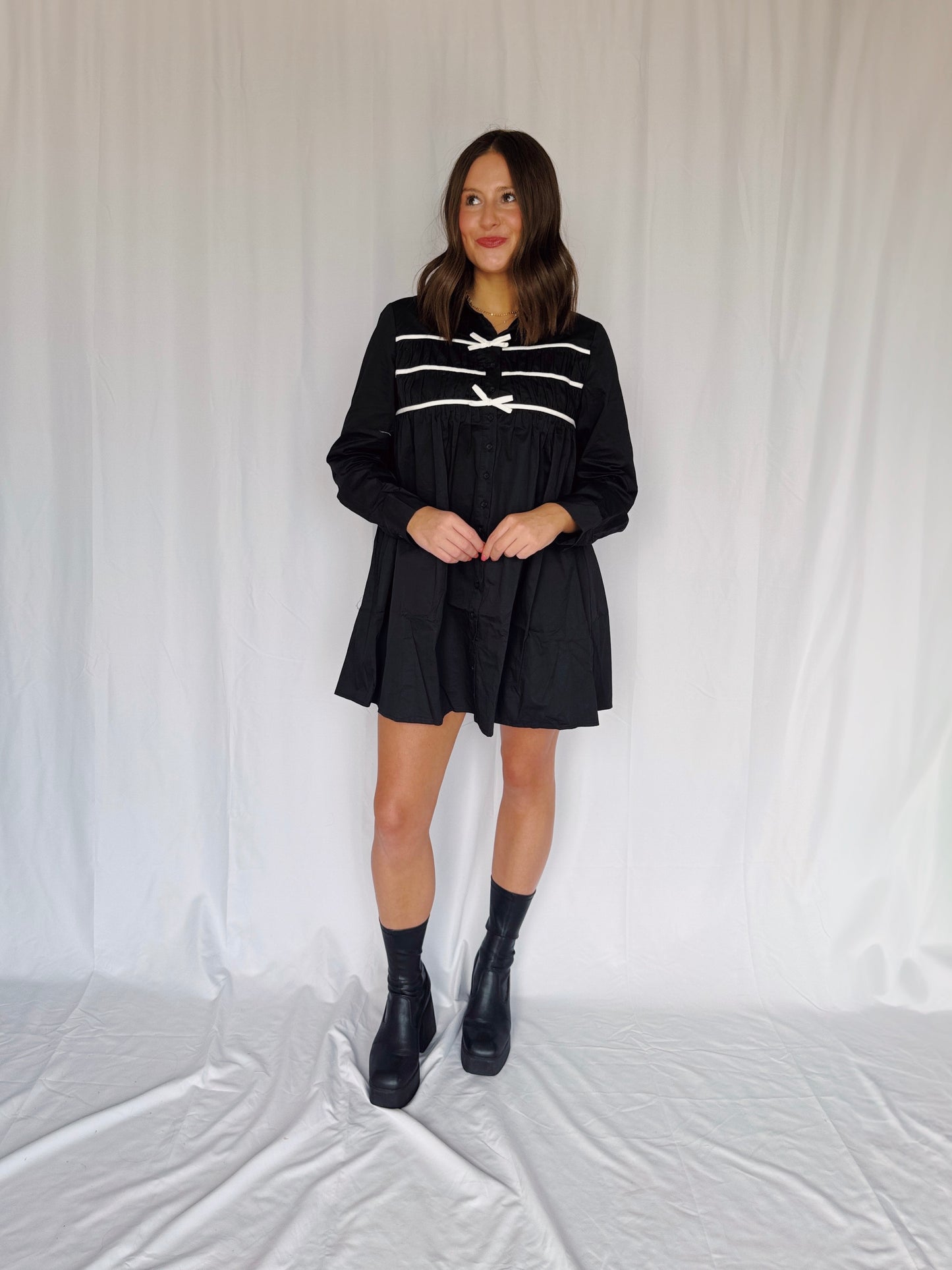 Darling Days Bow Button Down Dress