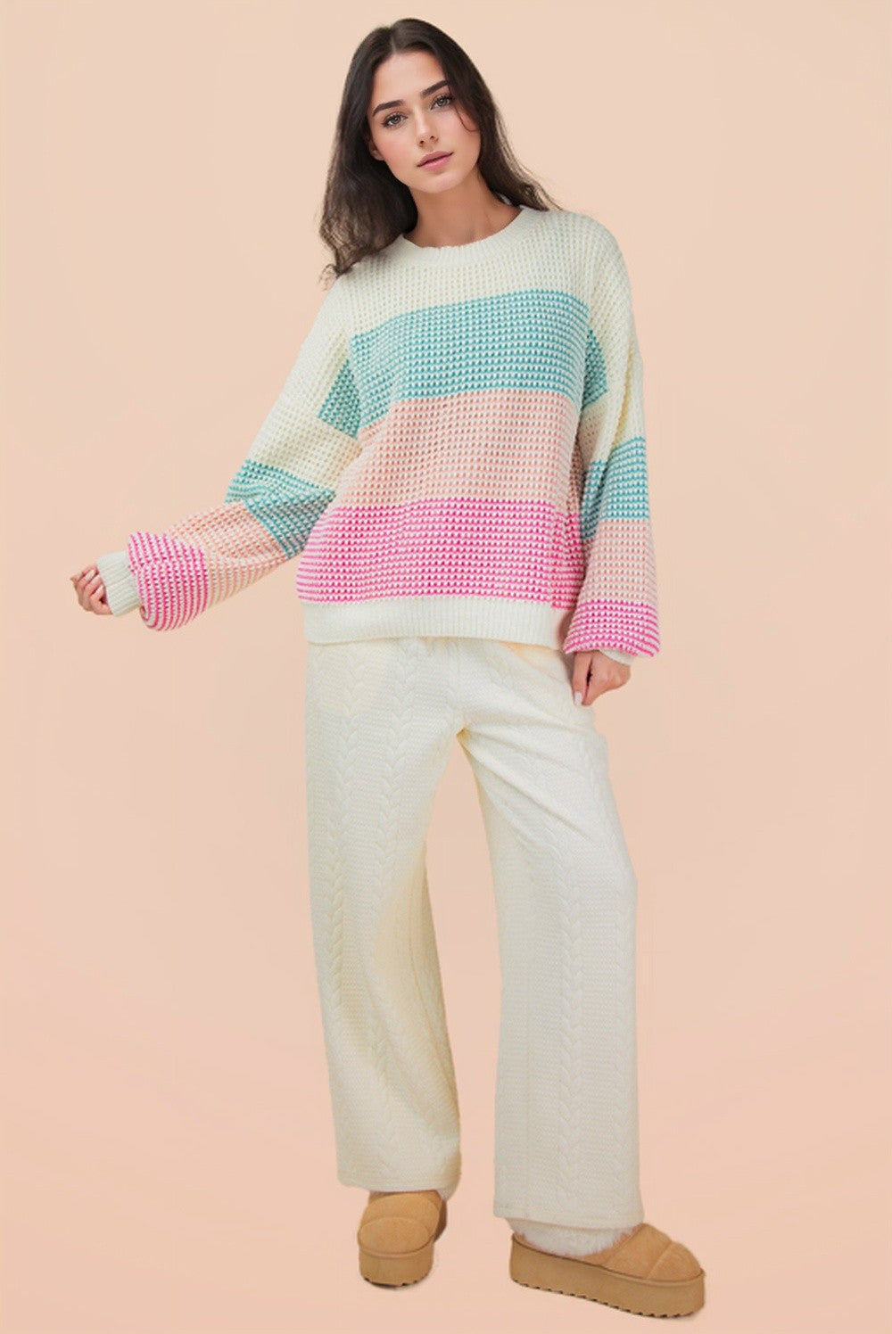 Starburst Colorblock Striped Sweater