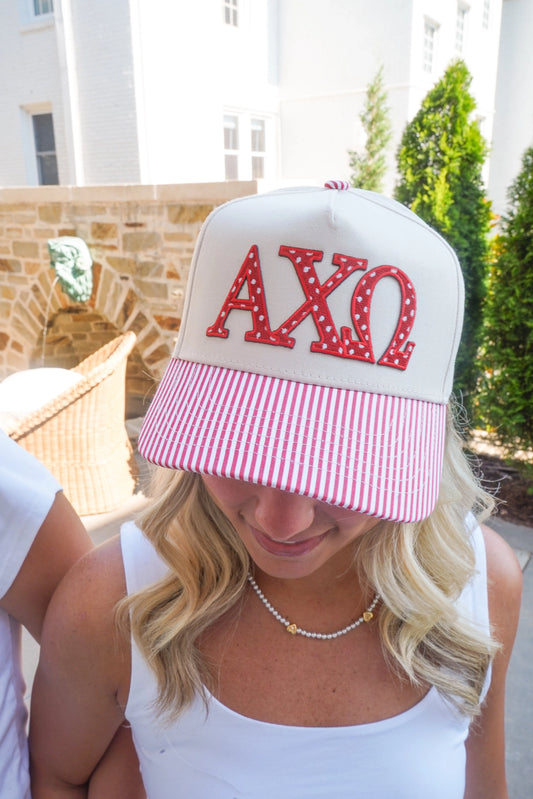 Alpha Chi Omega (AXO) Patterned Trucker Hat
