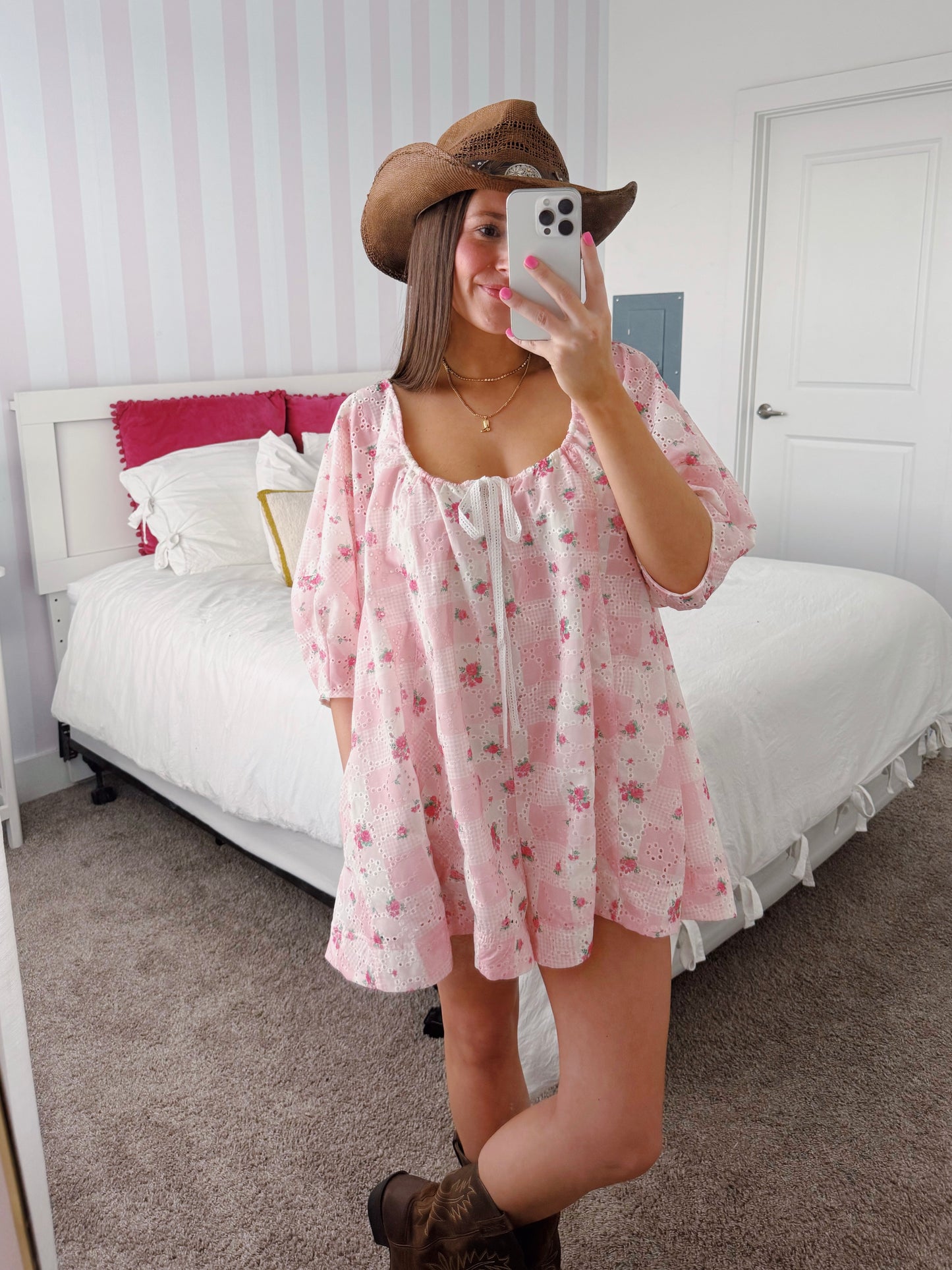 Spring Fling Floral Eyelet Romper