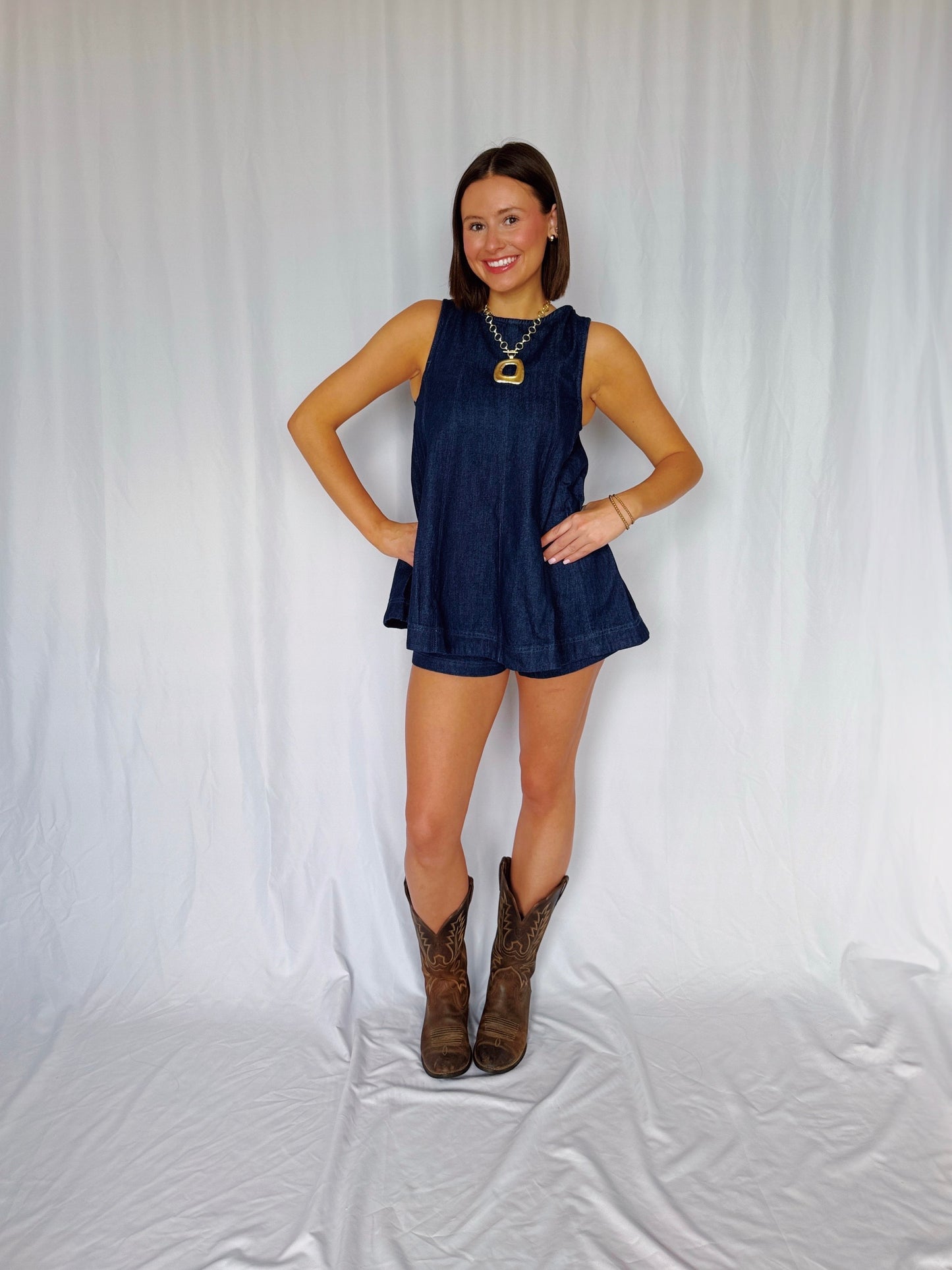 Desert Breeze Denim Top & Shorts Set