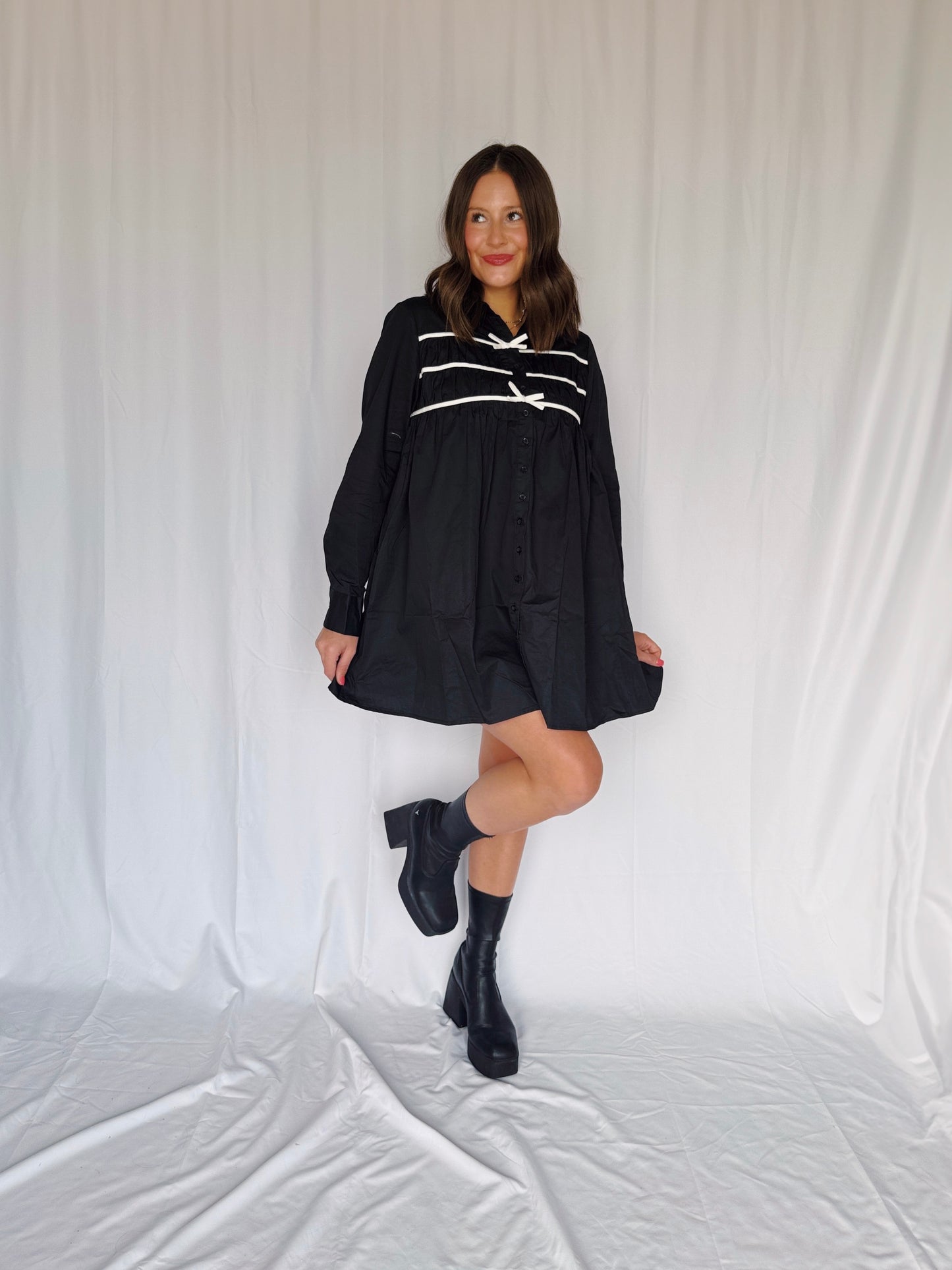 Darling Days Bow Button Down Dress
