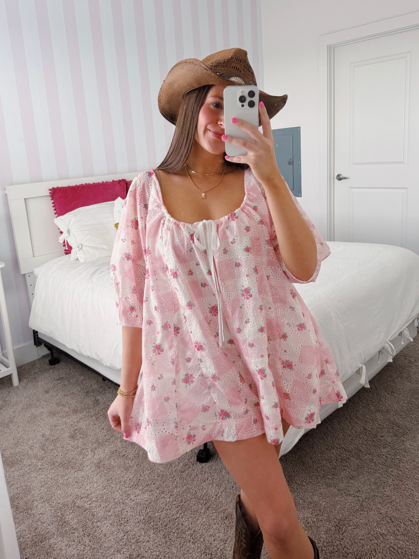 Spring Fling Floral Eyelet Romper