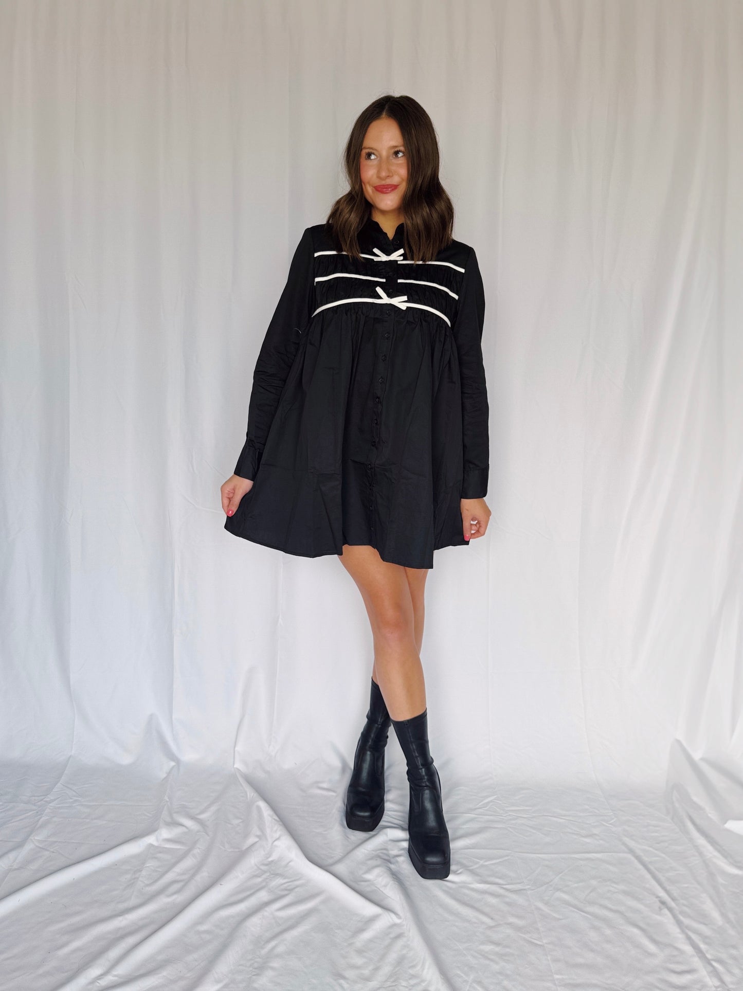 Darling Days Bow Button Down Dress