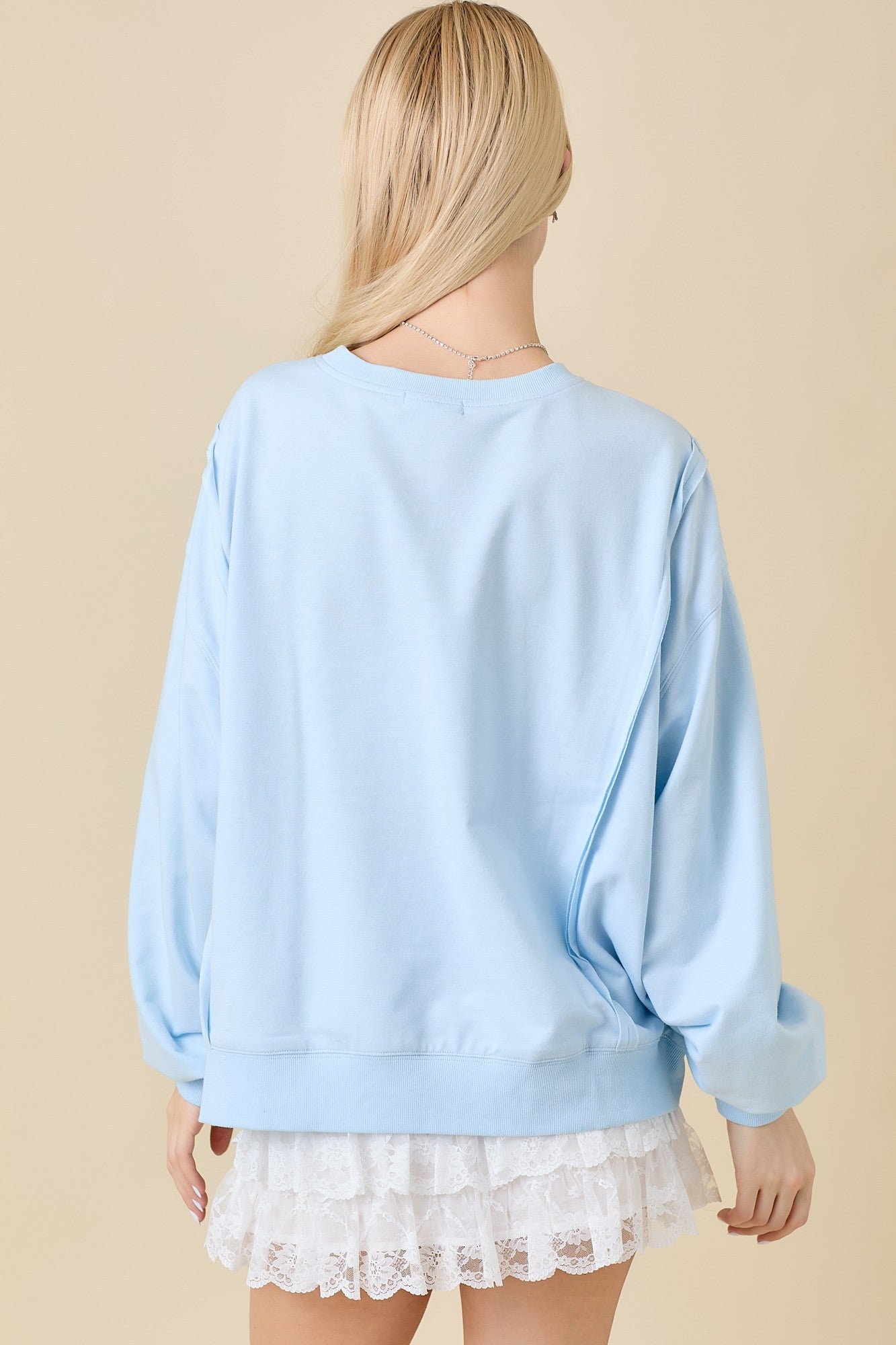 Dancing Through Life Lace Bow Sweatshirt