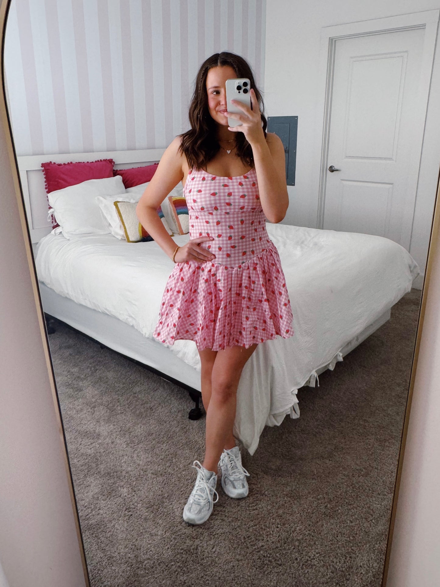 Tutti Frutti Strawberry Athletic Romper Dress