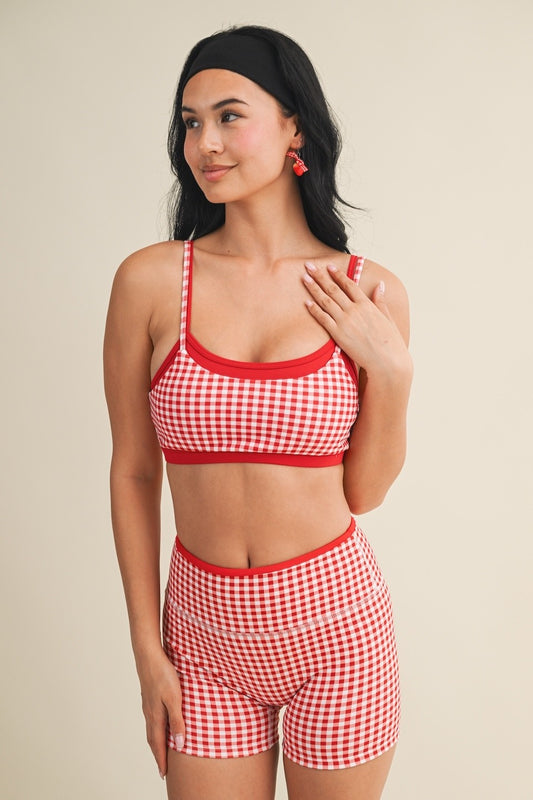 PREORDER: Off Duty Gingham Sports Bra & Shorts Set (EARLY JUNE)