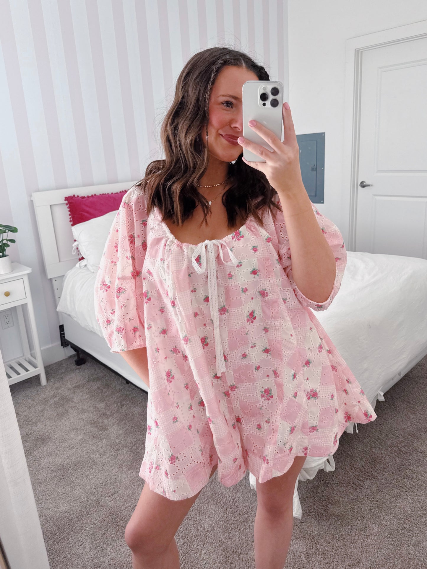 Spring Fling Floral Eyelet Romper